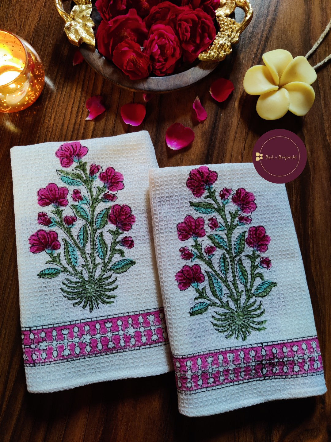 HAND BLOCK PRINTED TOWEL SET