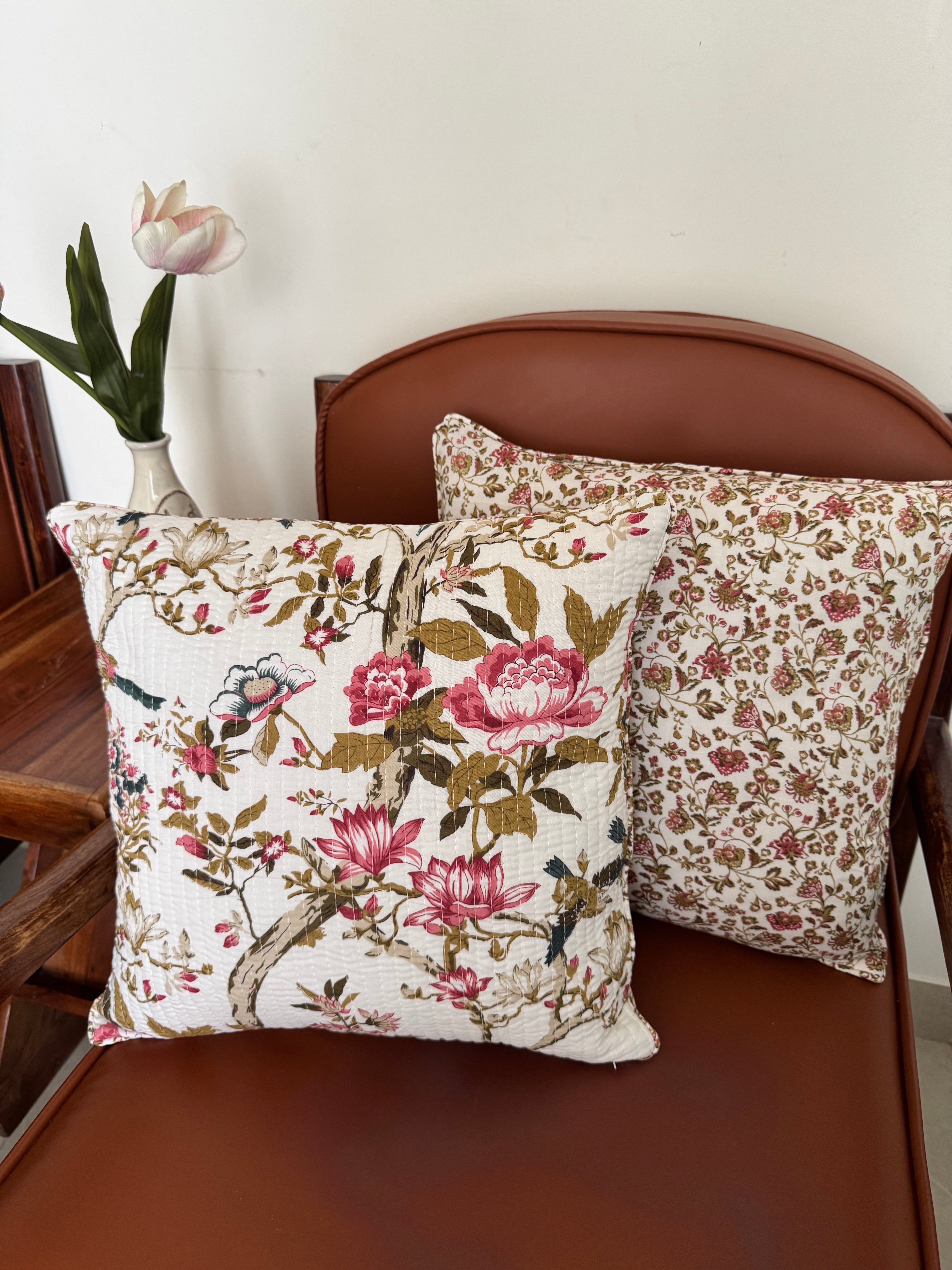 KANAK - SINGLE PIECE QUILTED 16 BY 16 INCHES CUSHION COVER