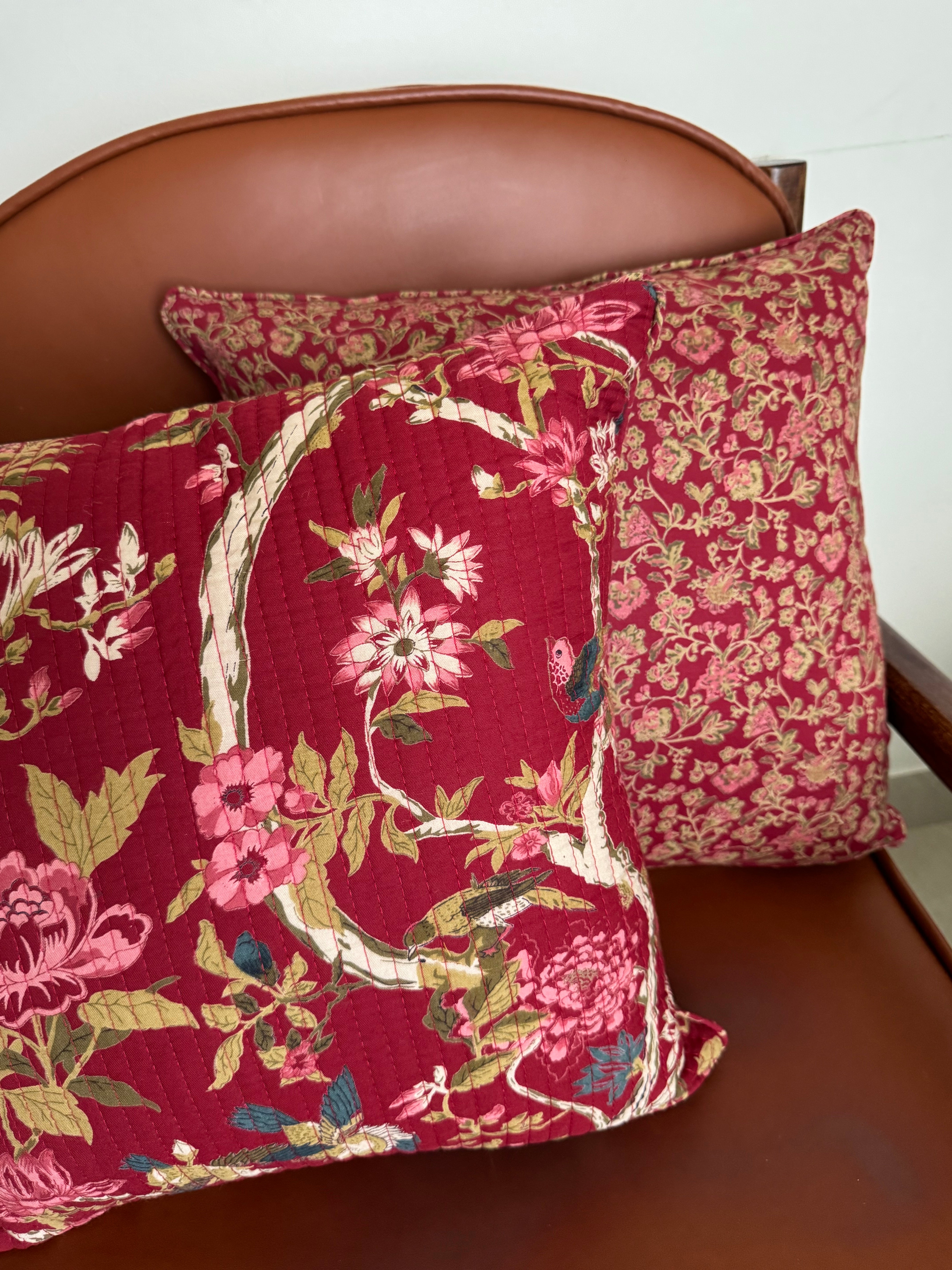 KANAK - SINGLE PIECE QUILTED 16 BY 16 INCHES CUSHION COVERS