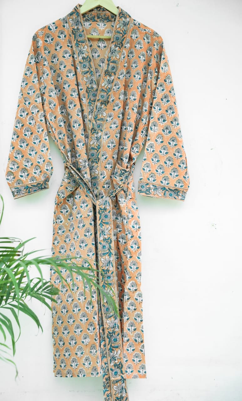 HAND BLOCK PRINTED COTTON KIMONOS