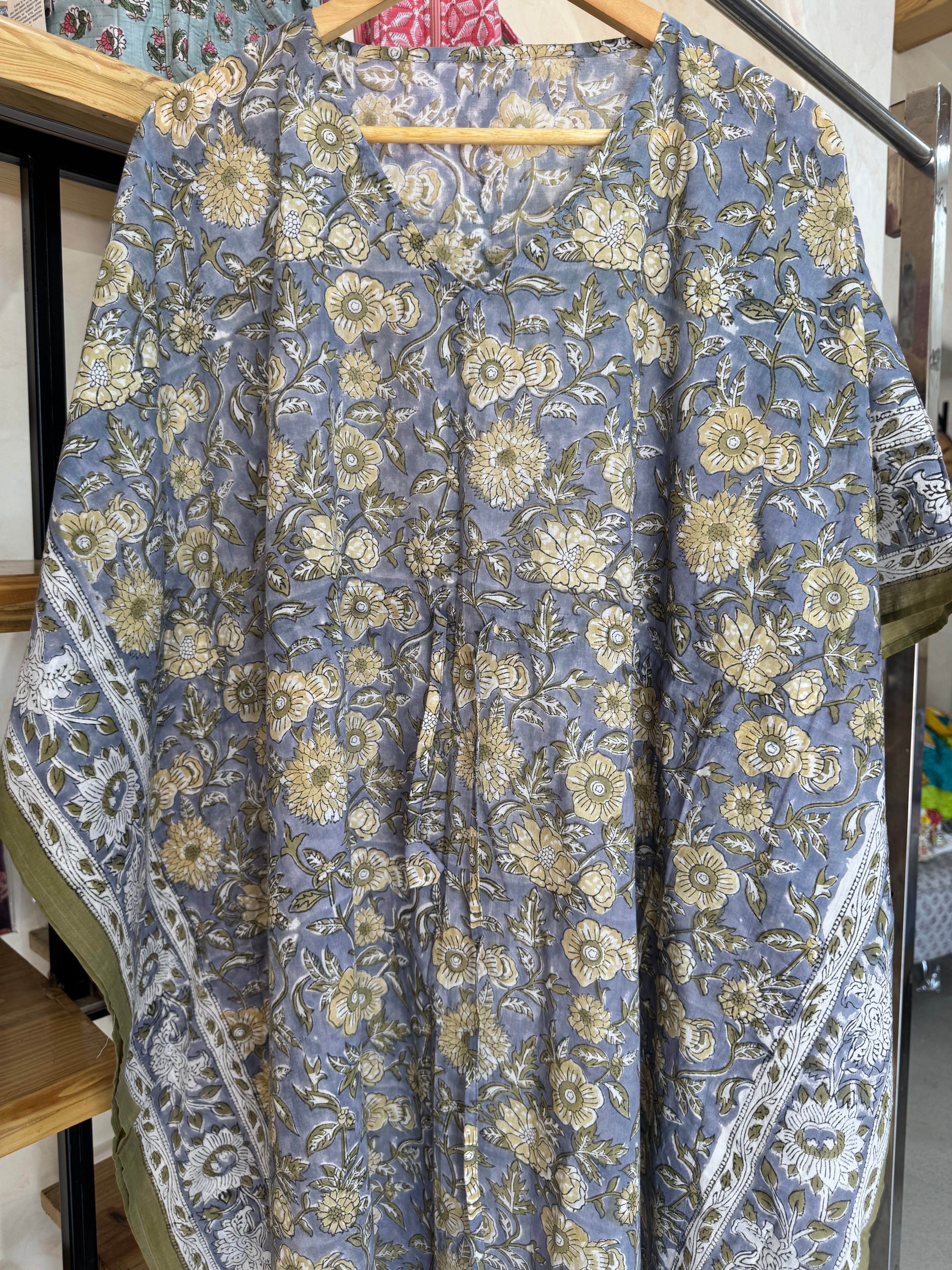 HANDBLOCK PRINTED LONG KAFTAN