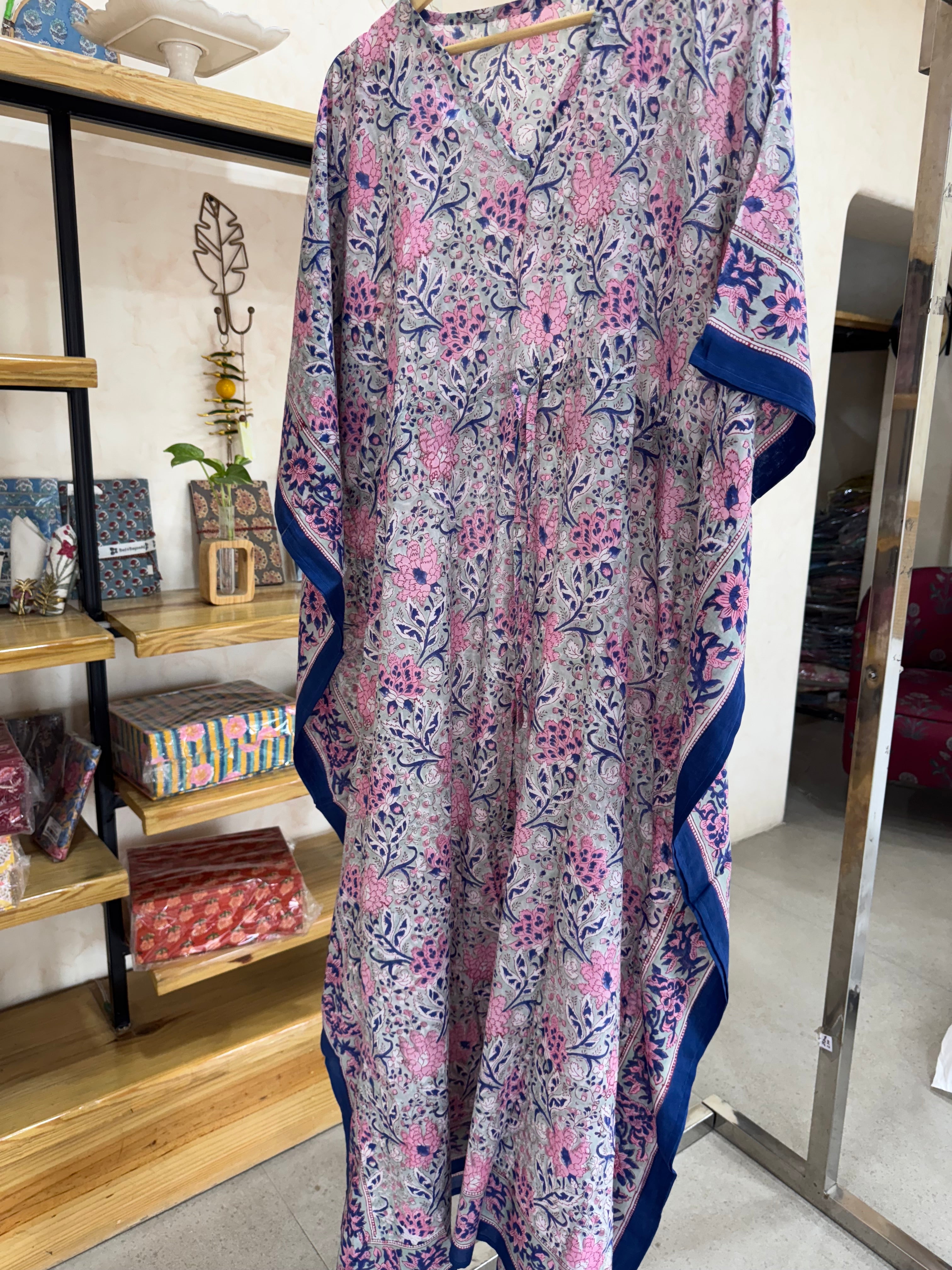HANDBLOCK PRINTED LONG KAFTAN