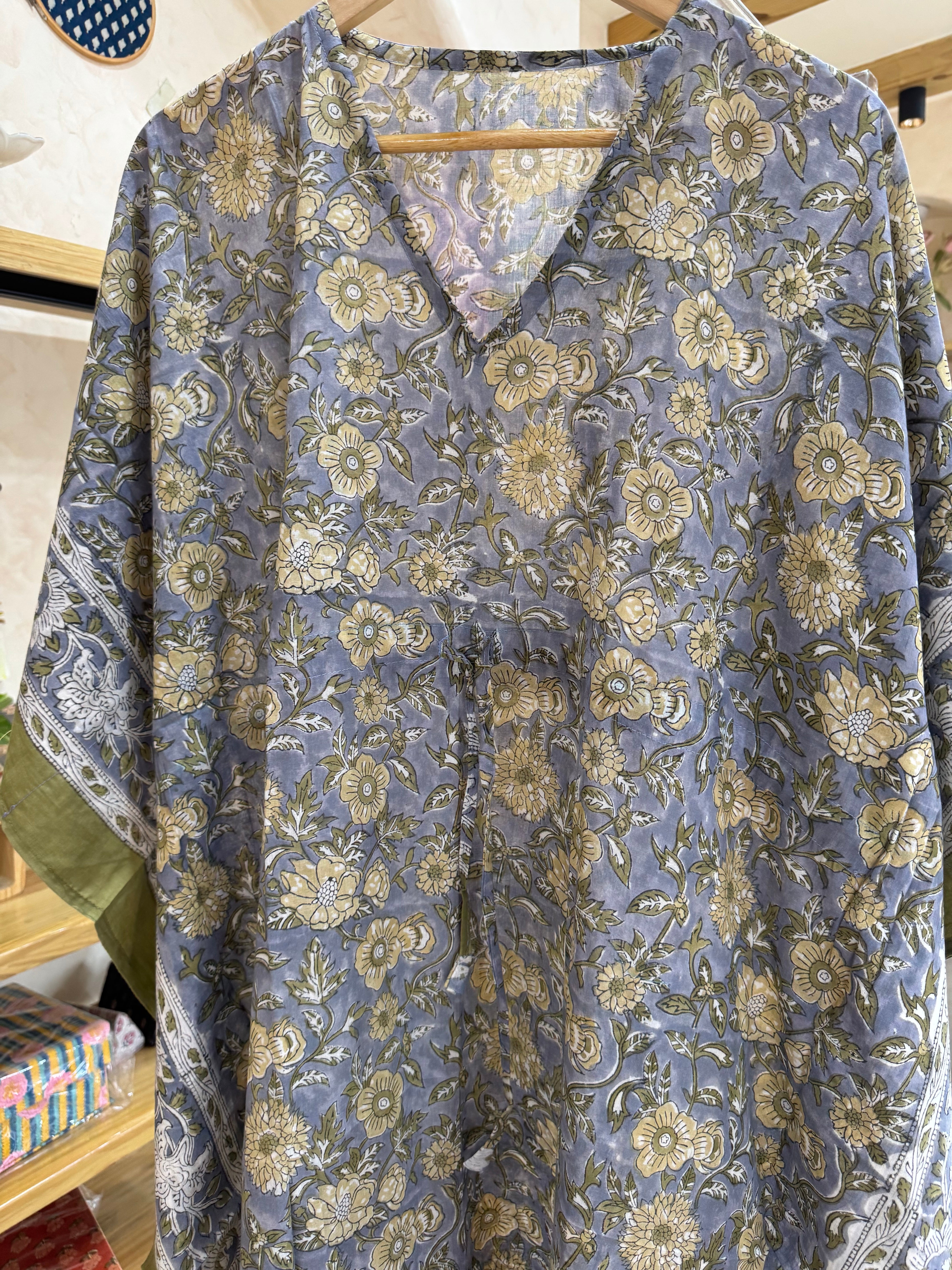 HANDBLOCK PRINTED LONG KAFTAN