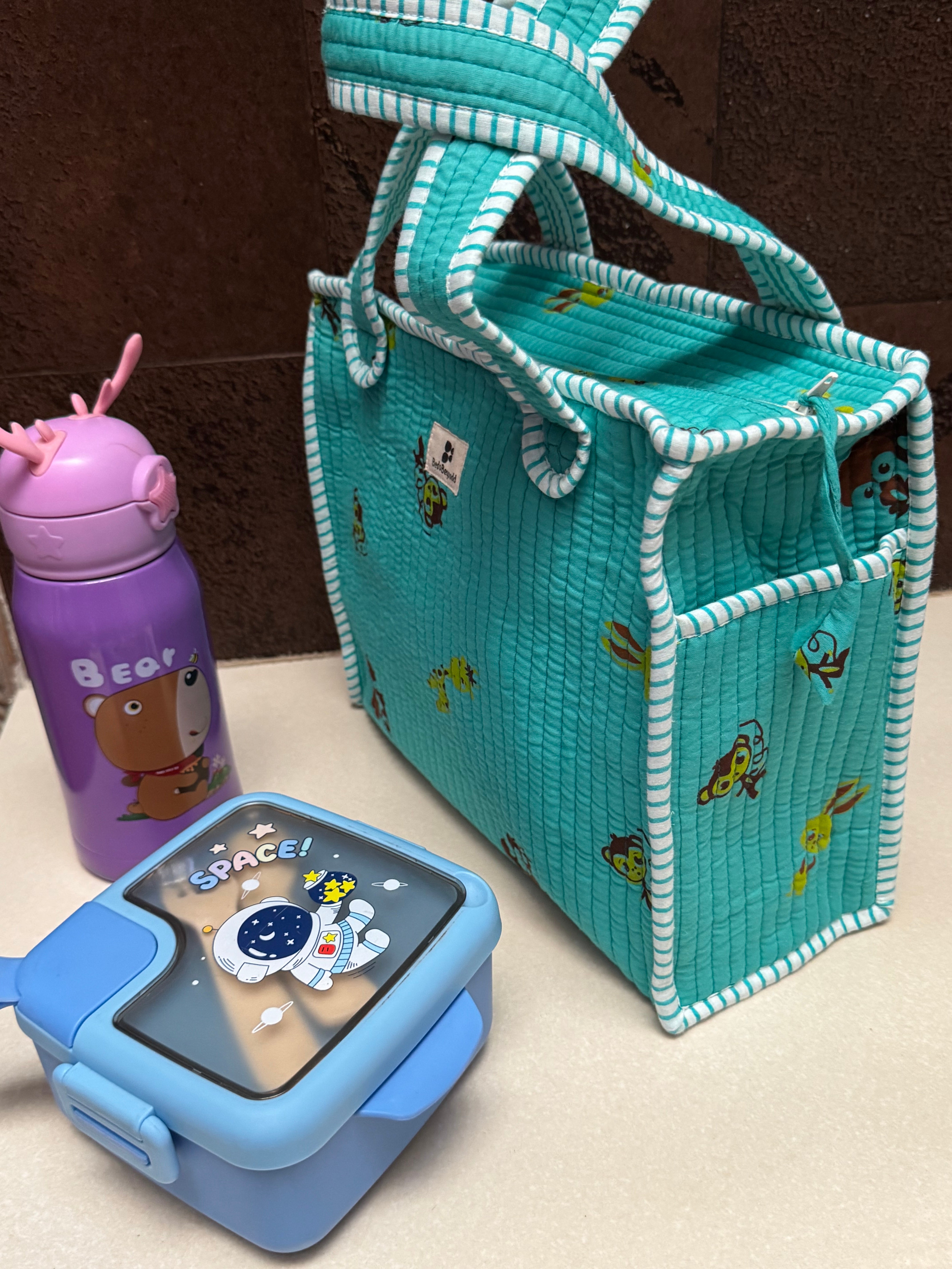 KIDS PRINT MINI TOTE BAG WITH ZIP