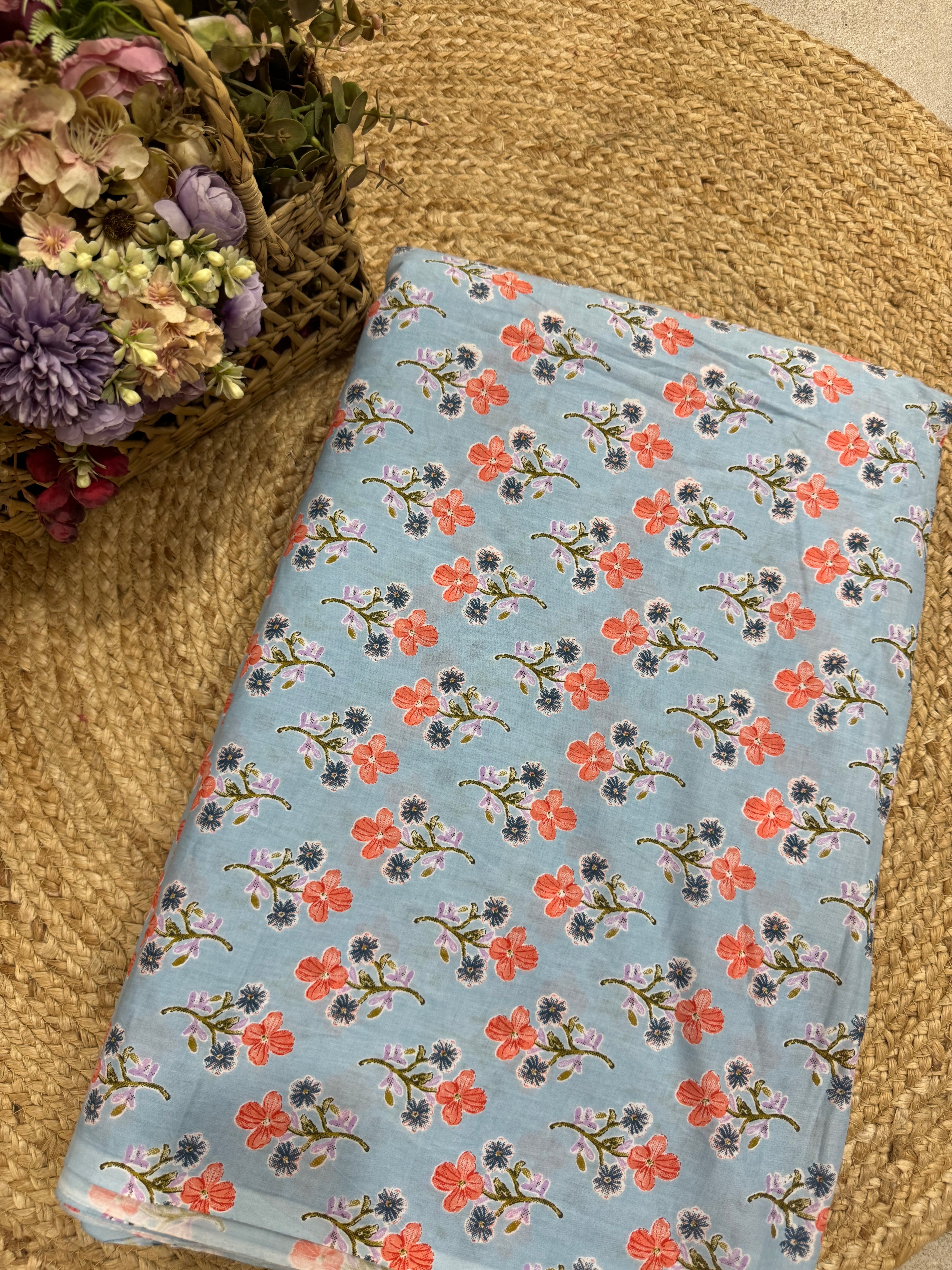 HAND SCREEN PRINTED COTTON FABRIC