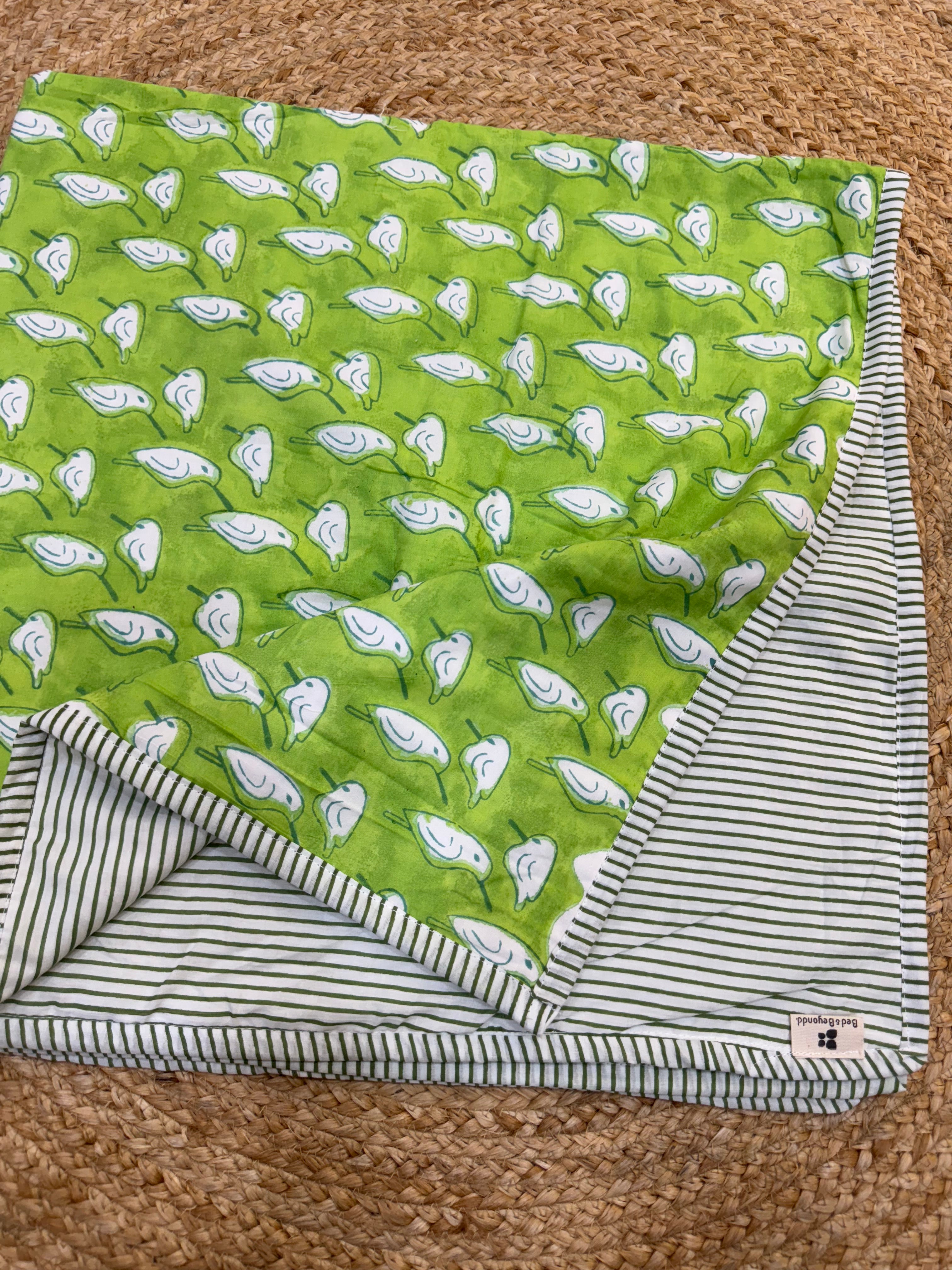 HAND BLOCK BLOCK PRINTED REVERSIBLE MULMUL BABY DOHAR