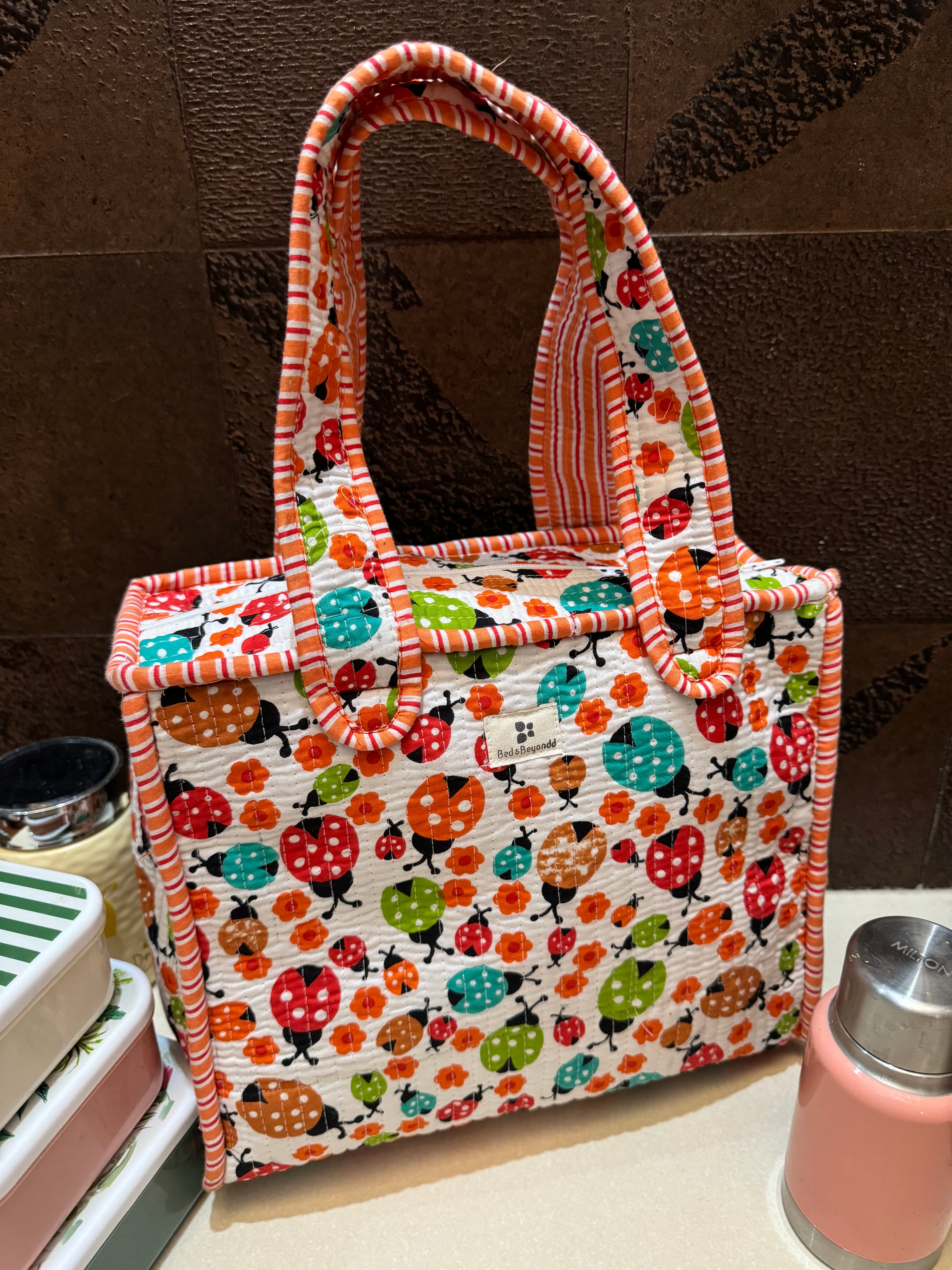 KIDS PRINT MINI TOTE BAG WITH ZIP