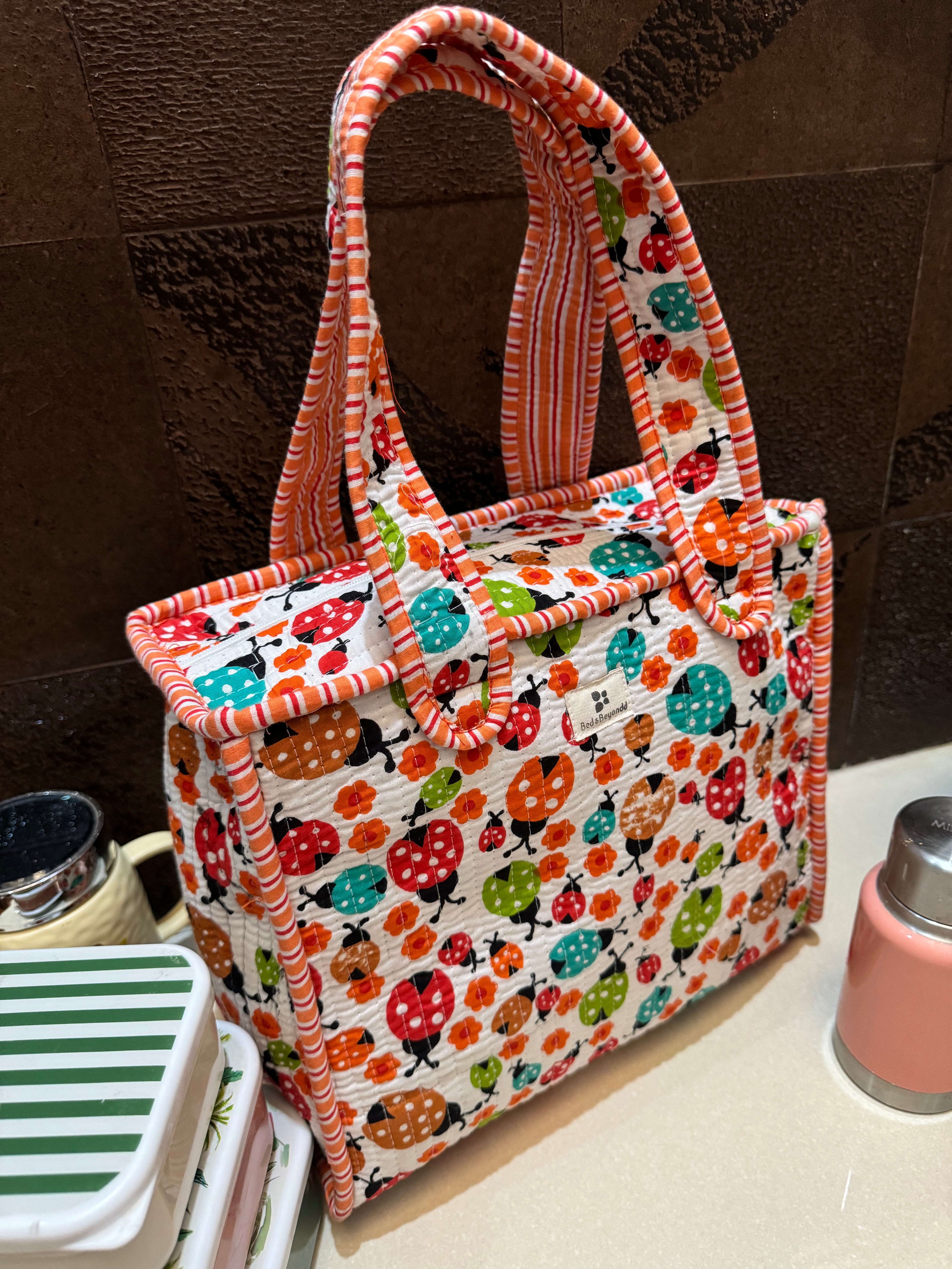 KIDS PRINT MINI TOTE BAG WITH ZIP