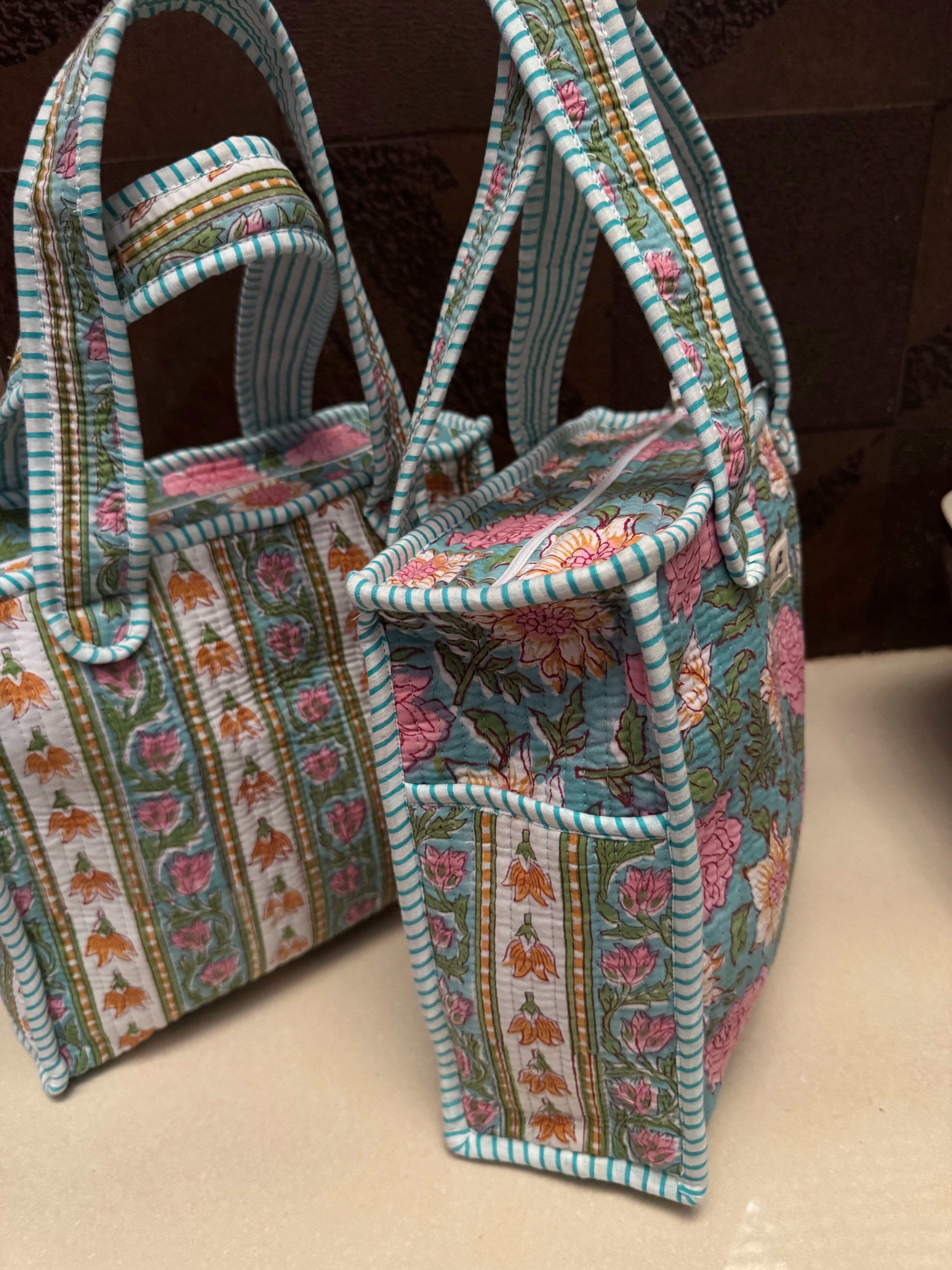 MINI TOTE BAG WITH ZIP (TWO SIDED PRINT)