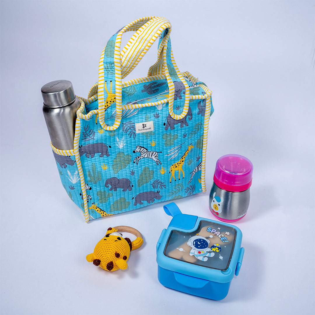 KIDS PRINT MINI TOTE BAG WITH ZIP