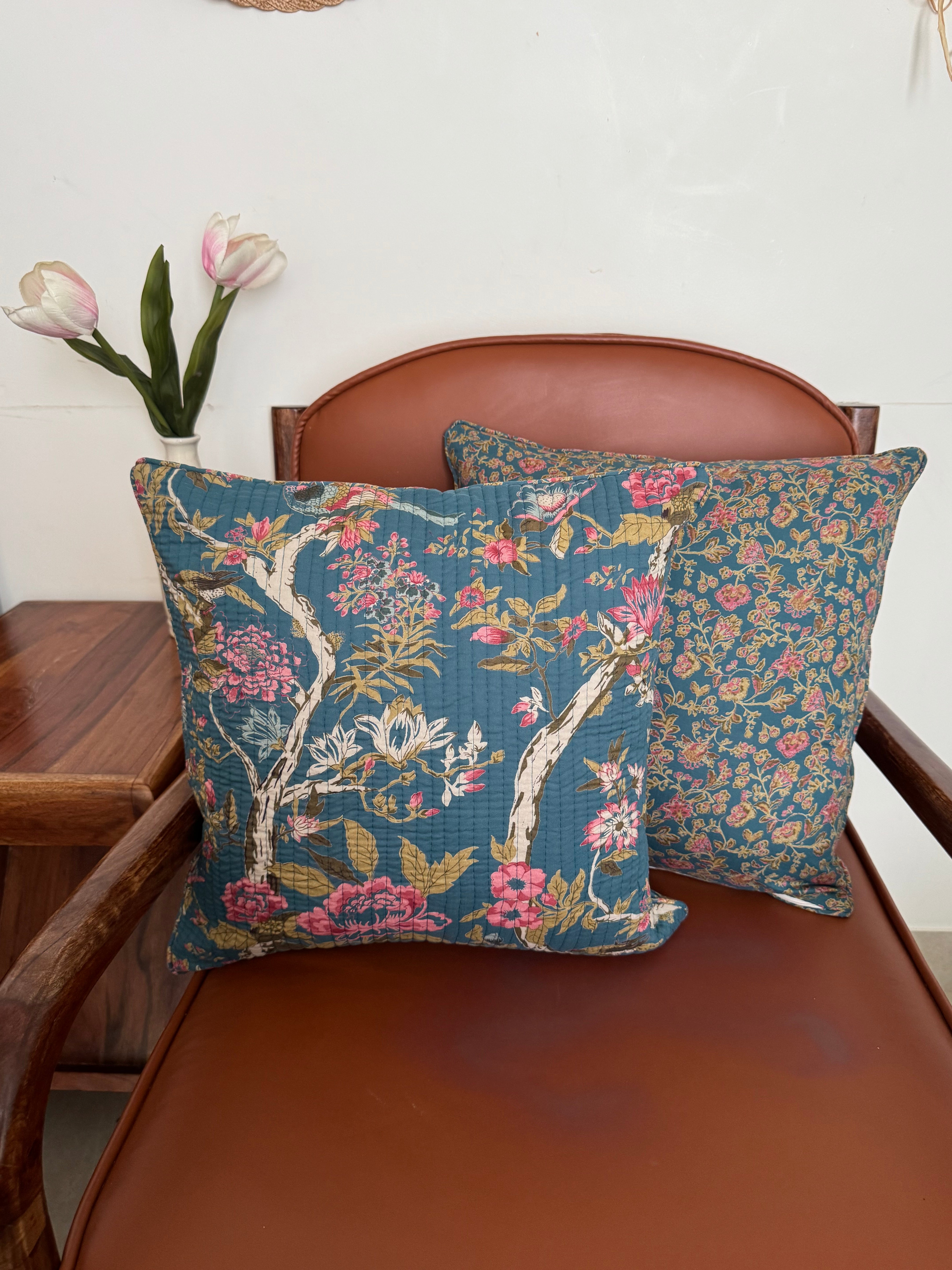 KANAK - SINGLE PIECE QUILTED 16 BY 16 INCHES CUSHION COVER
