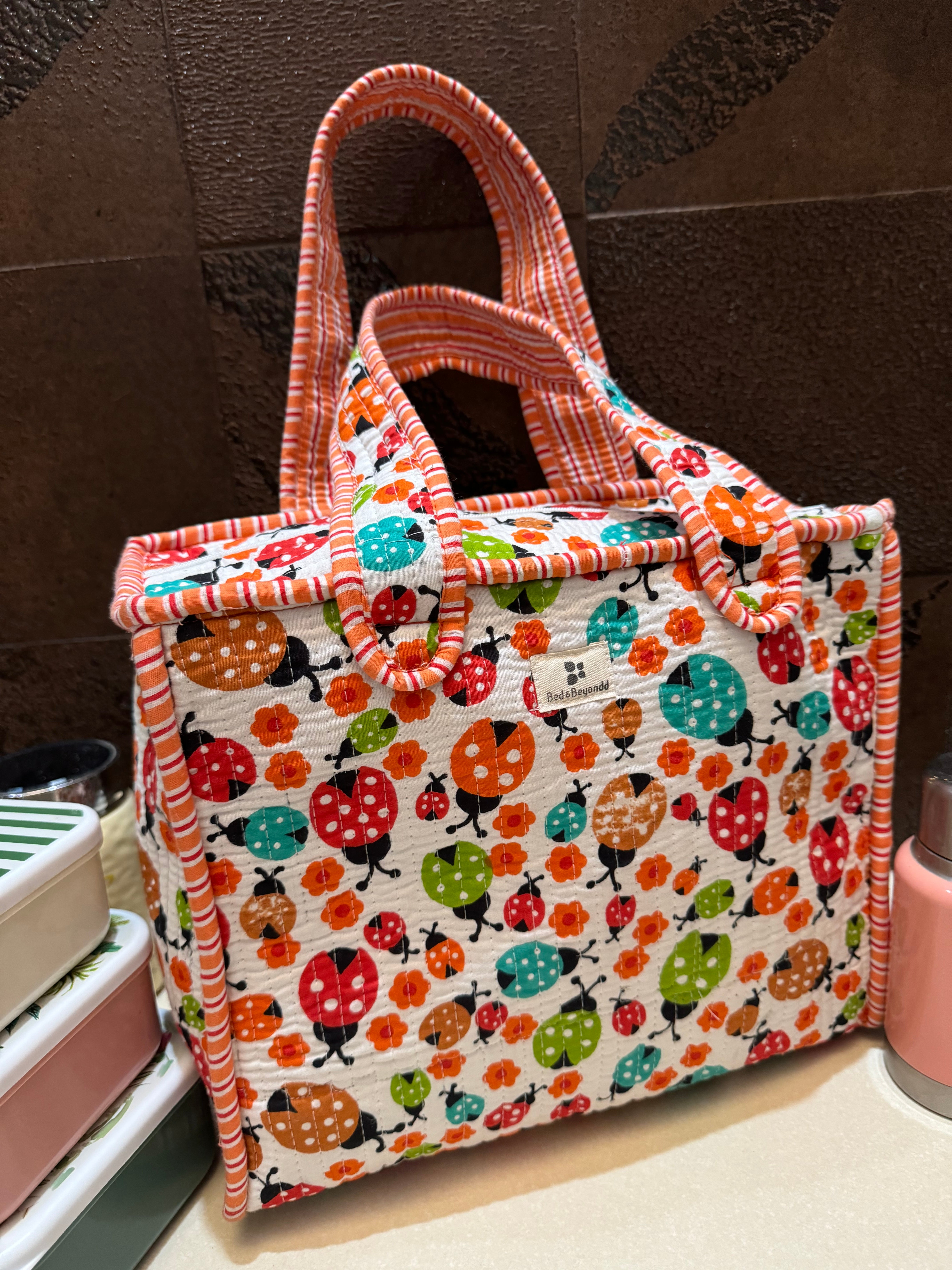KIDS PRINT MINI TOTE BAG WITH ZIP