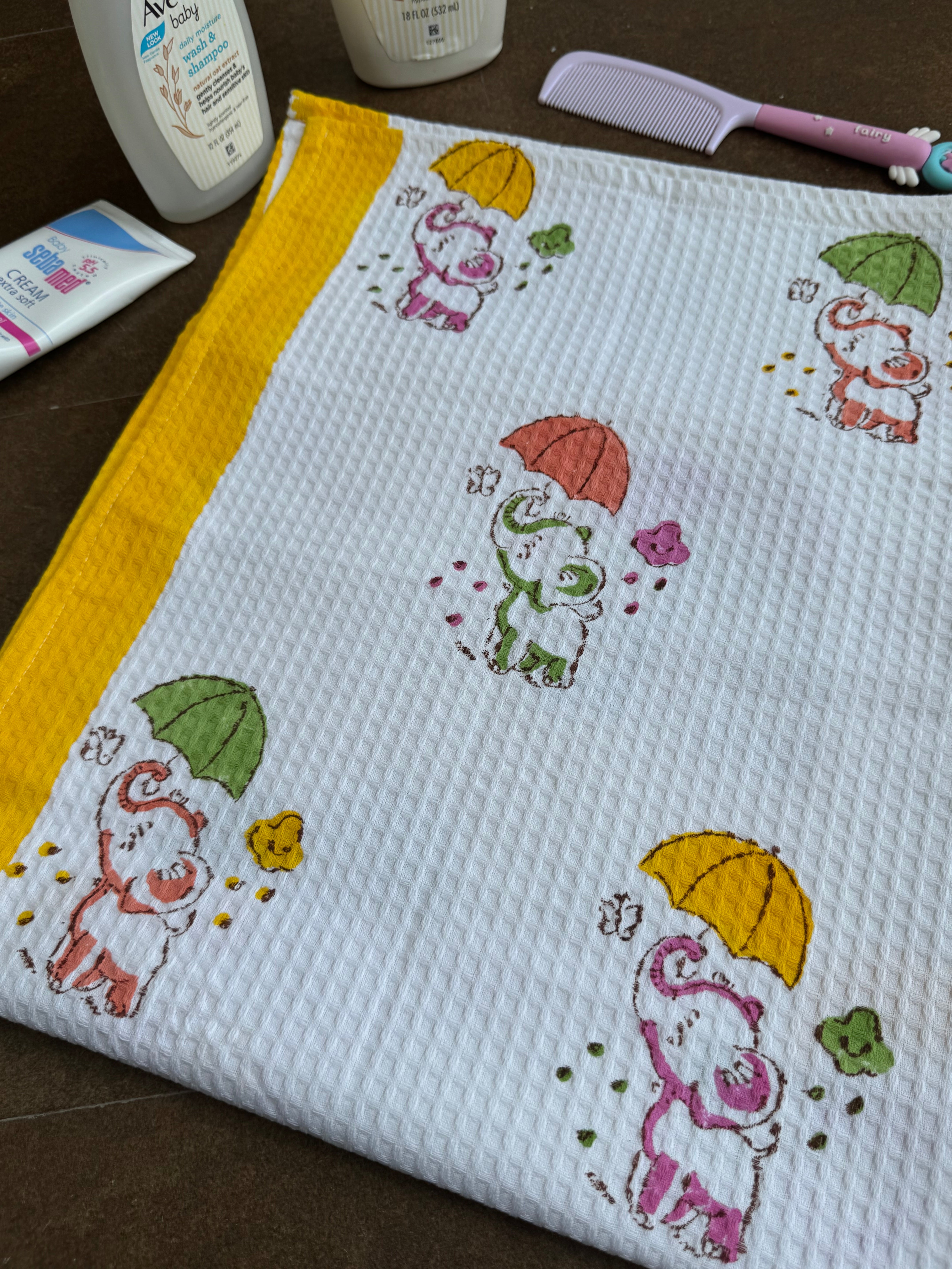 HAND BLOCK PRINTED KIDS BATH TOWEL