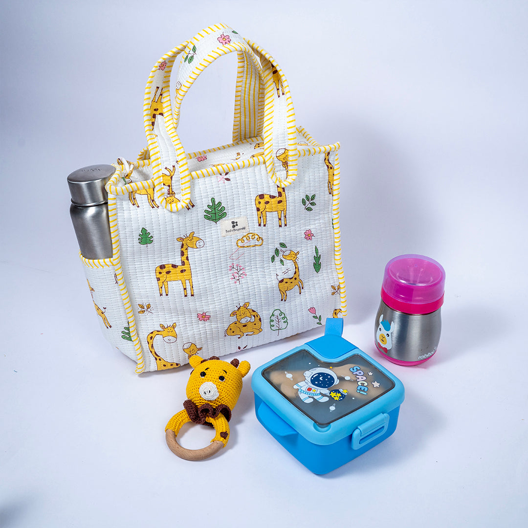 KIDS PRINT MINI TOTE BAG WITH ZIP