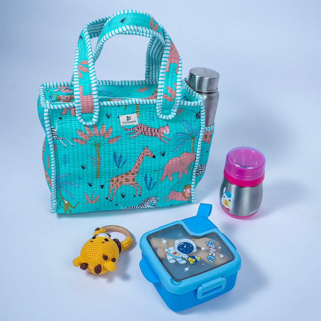 KIDS PRINT MINI TOTE BAG WITH ZIP