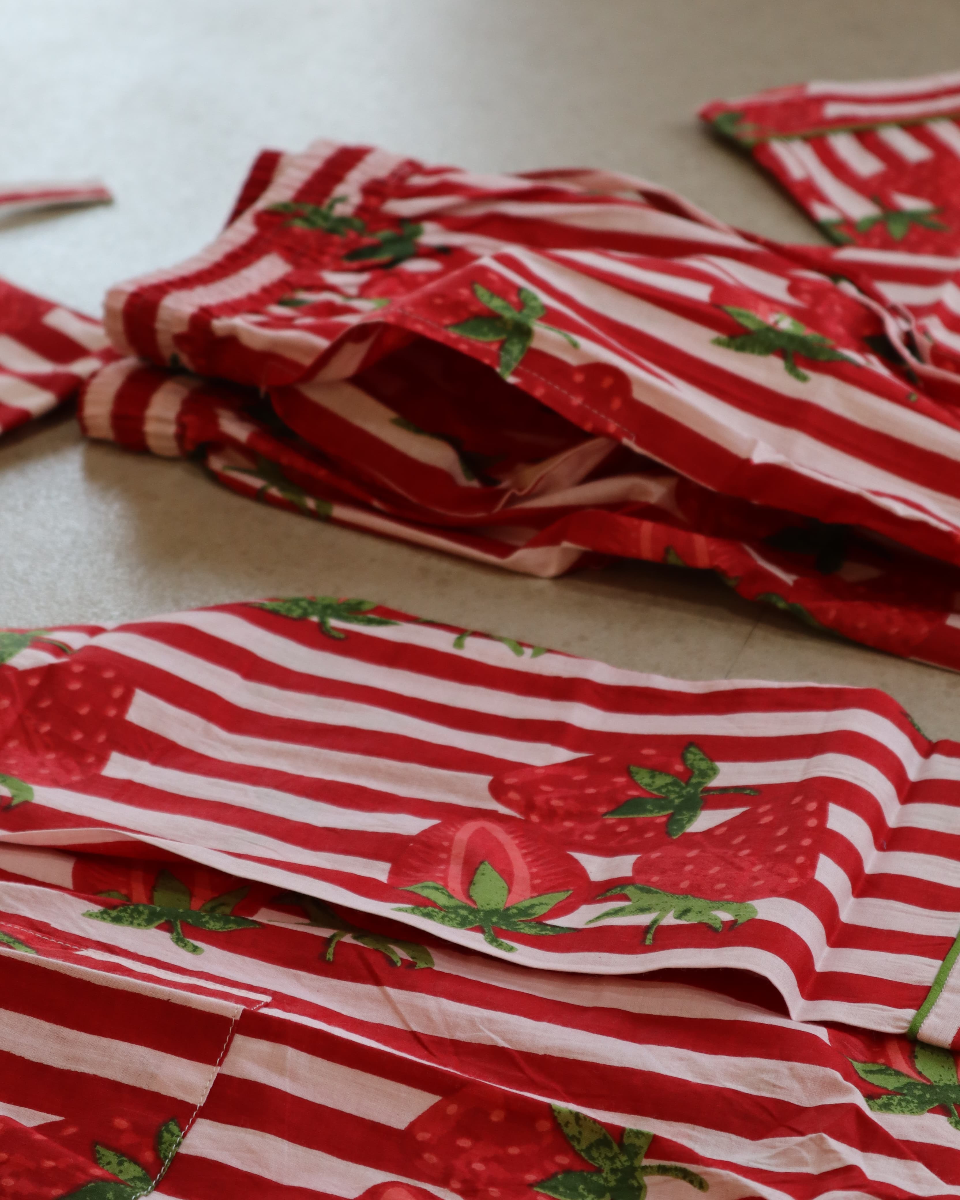 RED STRAWBERRY FULL SHIRT AND FULL PAJAMA