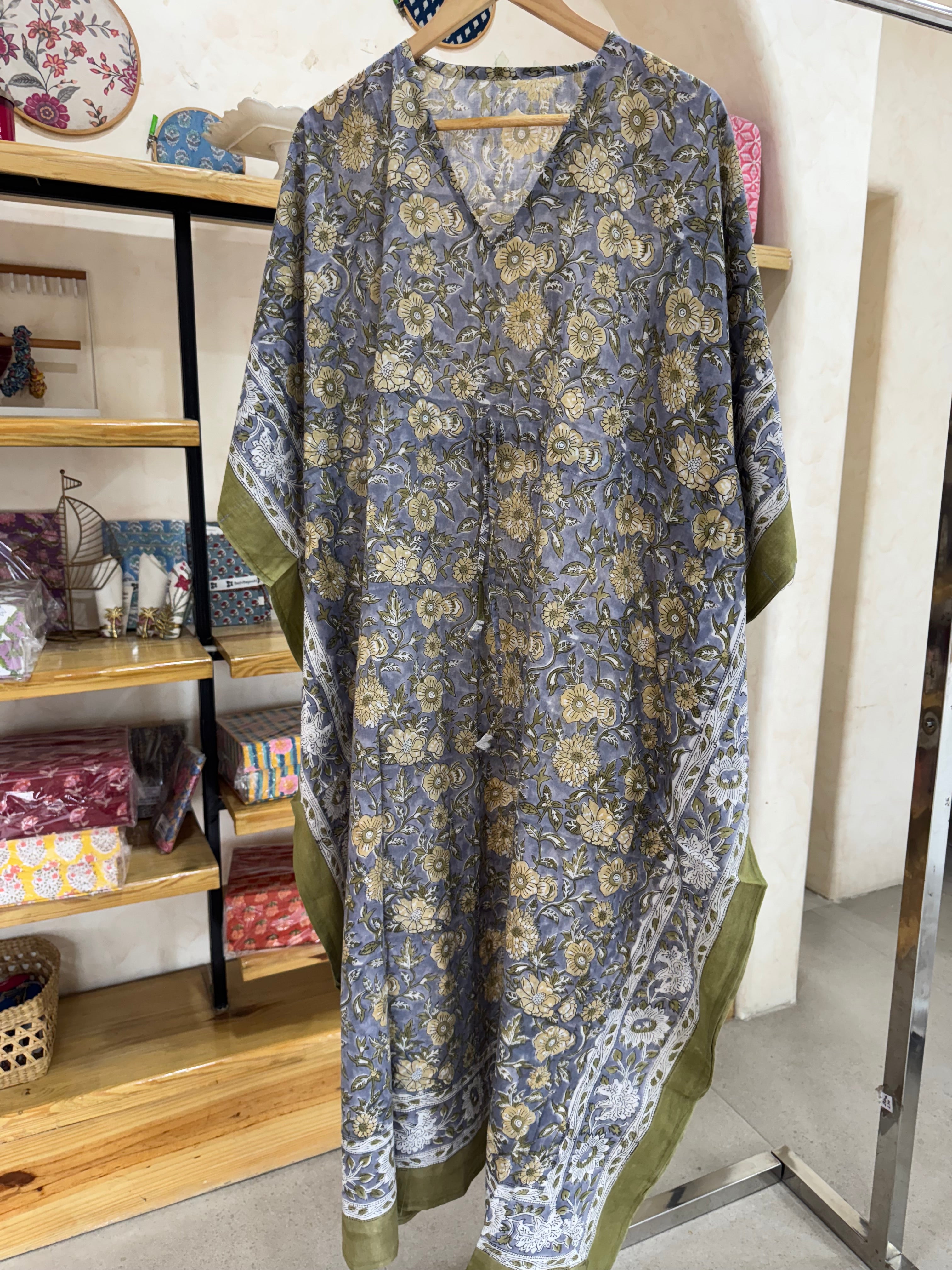 HANDBLOCK PRINTED LONG KAFTAN