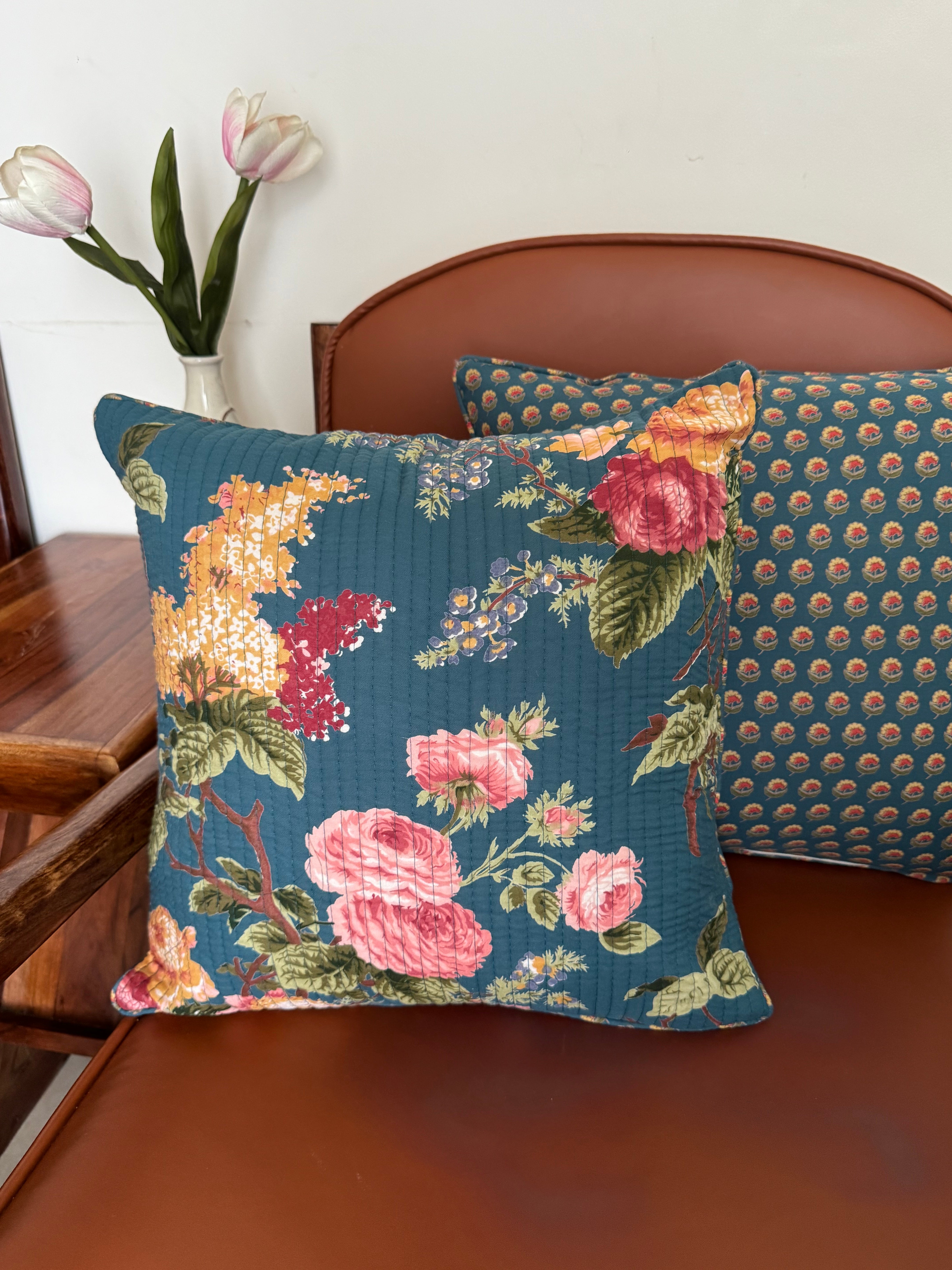 KANAK - SINGLE PIECE QUILTED 16 BY 16 INCHES CUSHION COVERS
