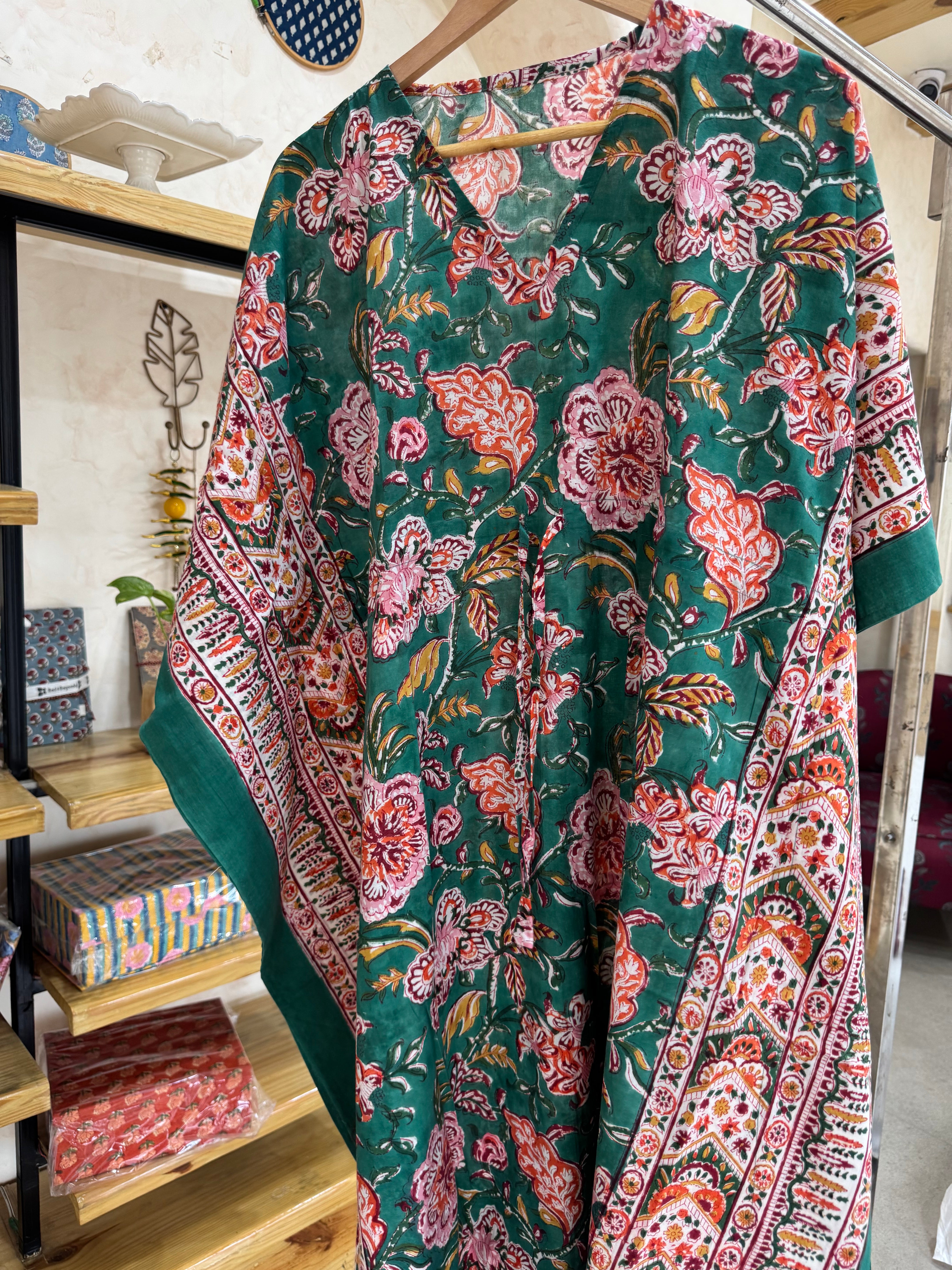 HANDBLOCK PRINTED LONG KAFTAN