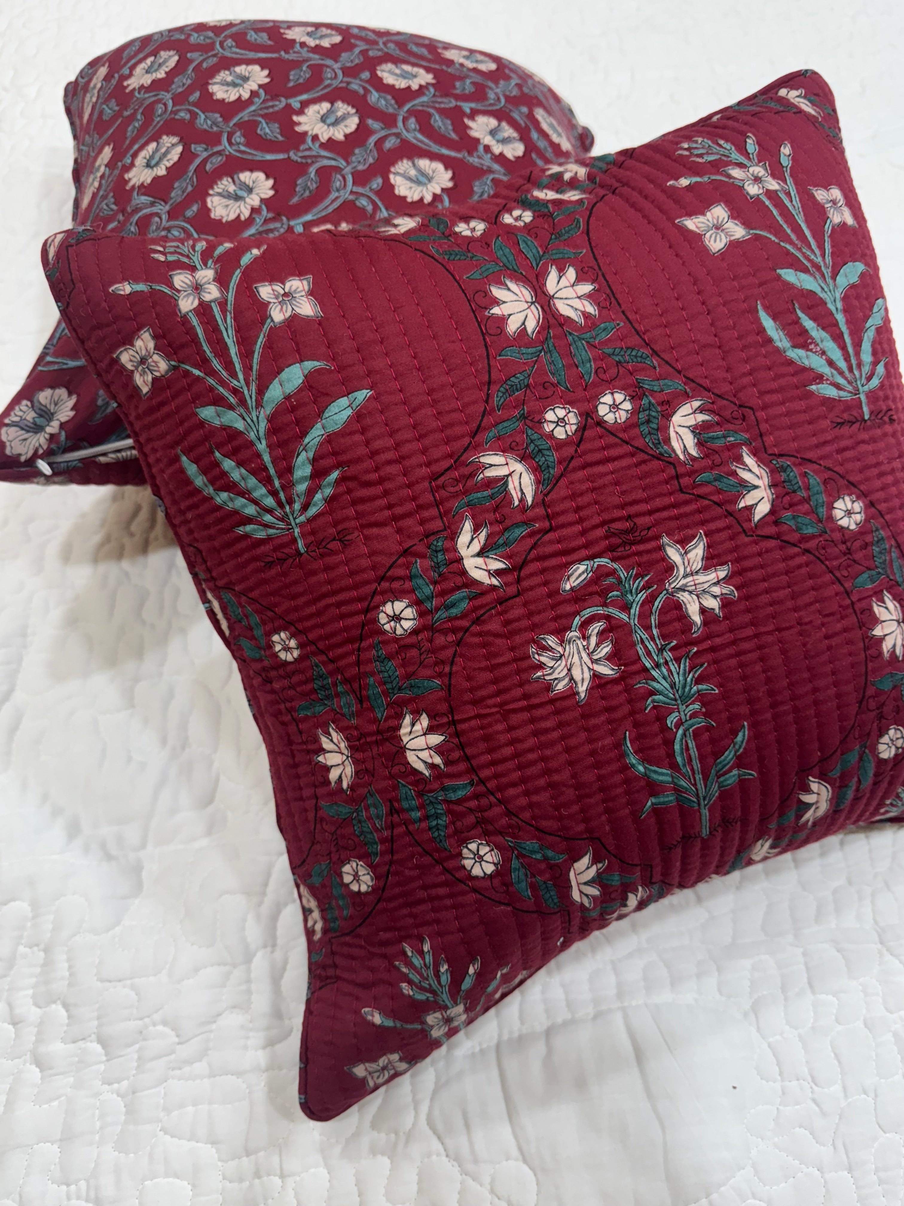 KANAK - SINGLE PIECE QUILTED 16 BY 16 INCHES CUSHION COVER