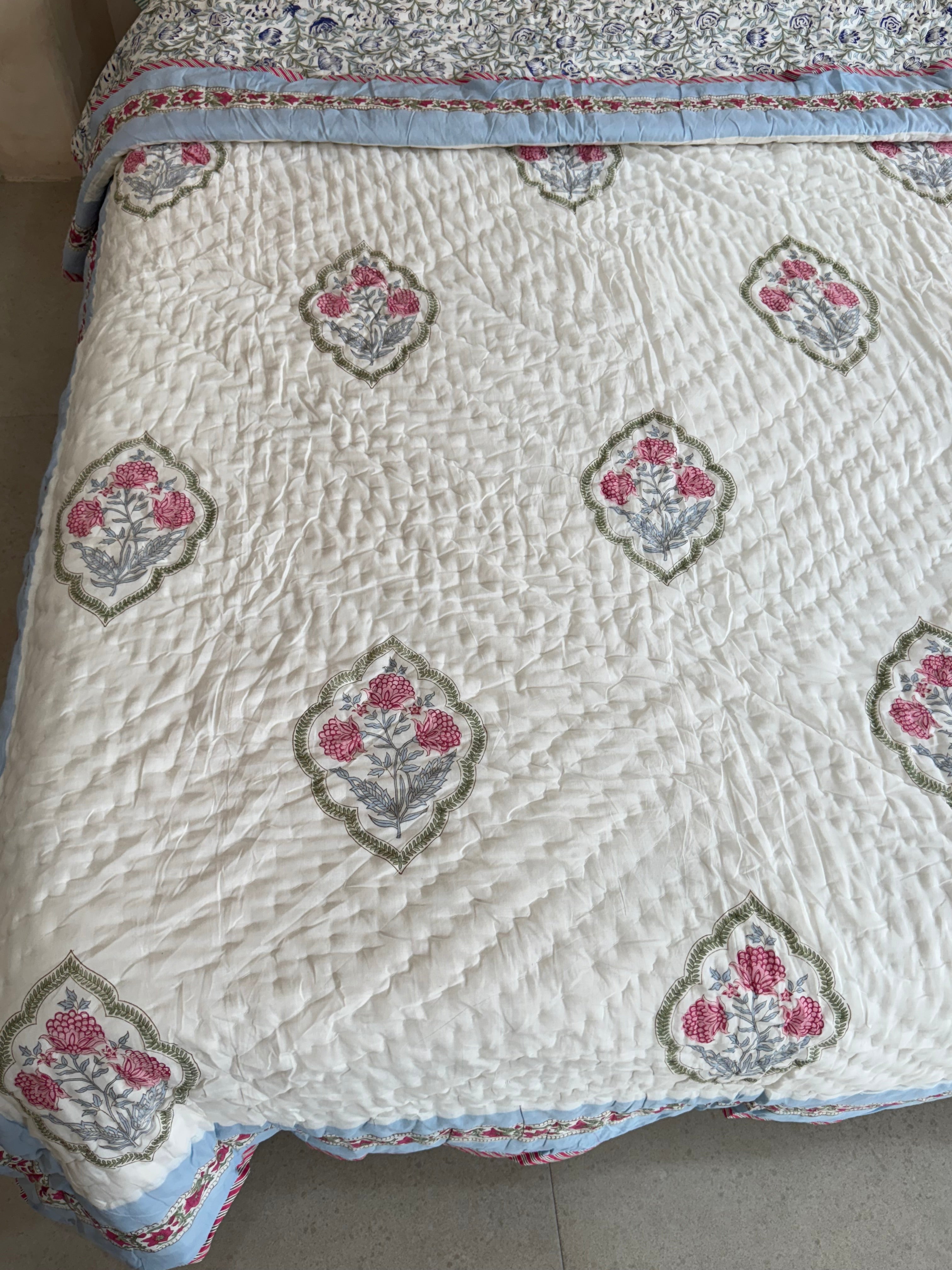 ZEHRA HANDBLOCK PRINTED SINGLE QUILT