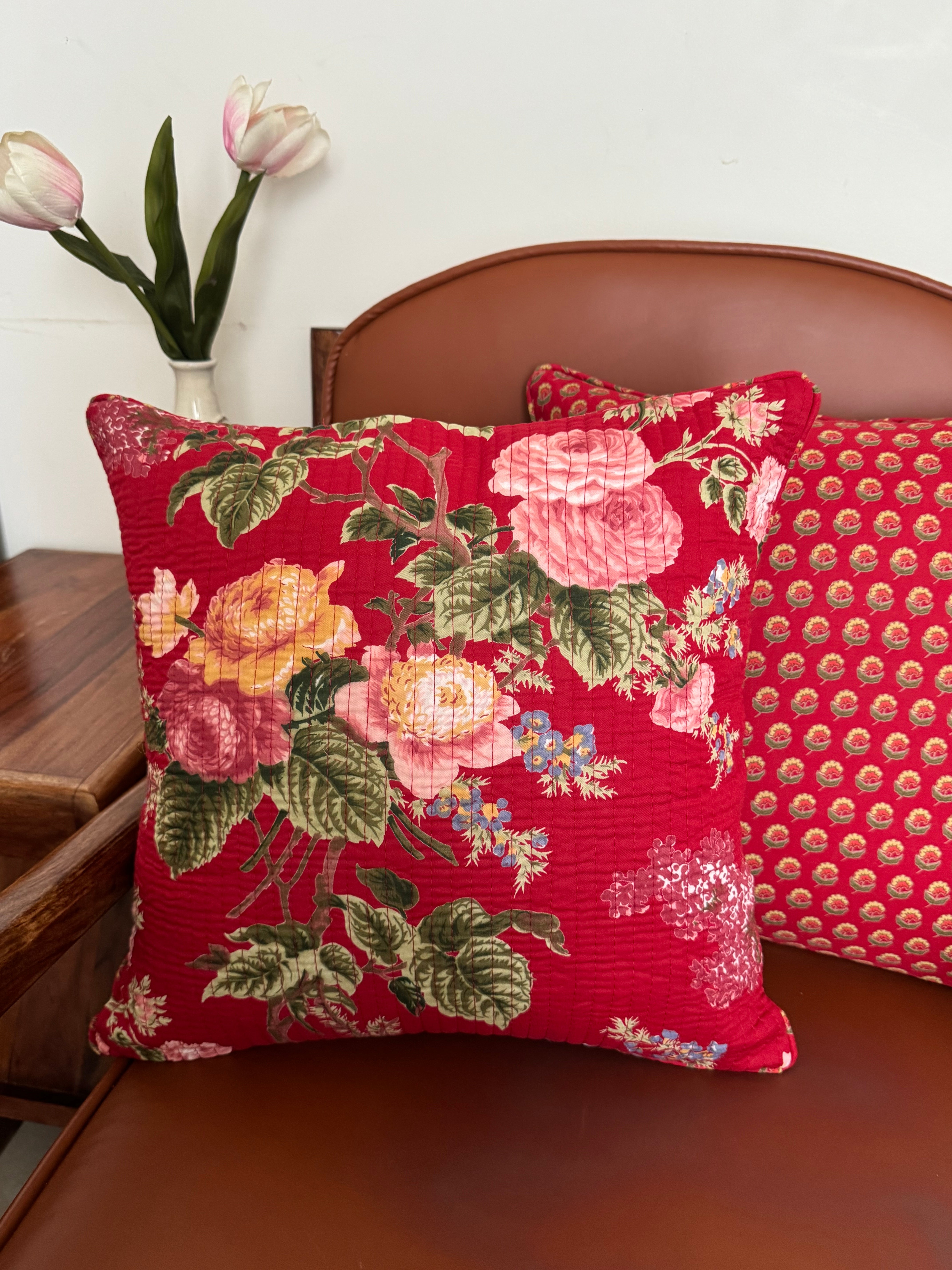 KANAK - SINGLE PIECE QUILTED 16 BY 16 INCHES CUSHION COVERS