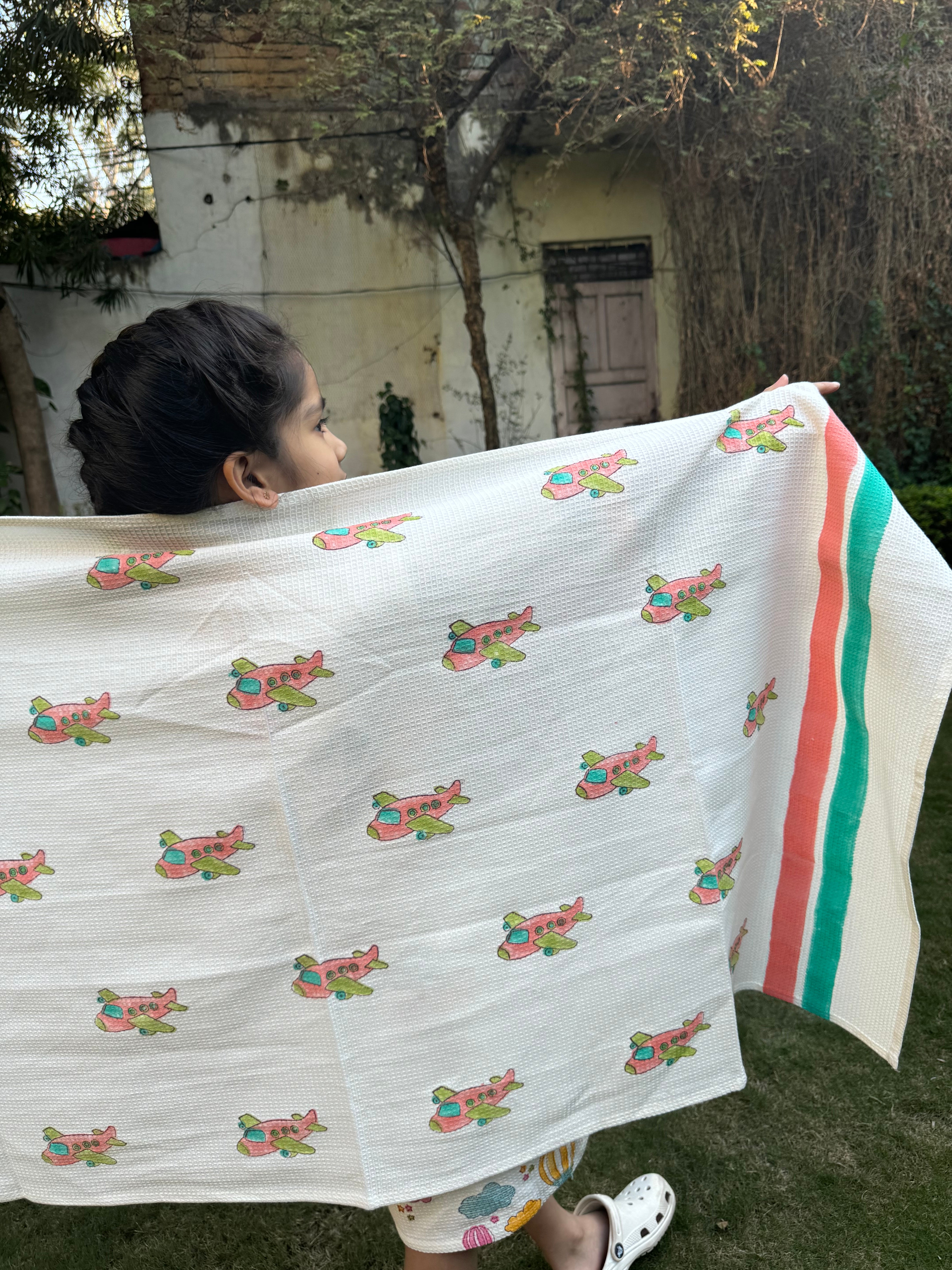 HAND BLOCK PRINTED KIDS BATH TOWEL