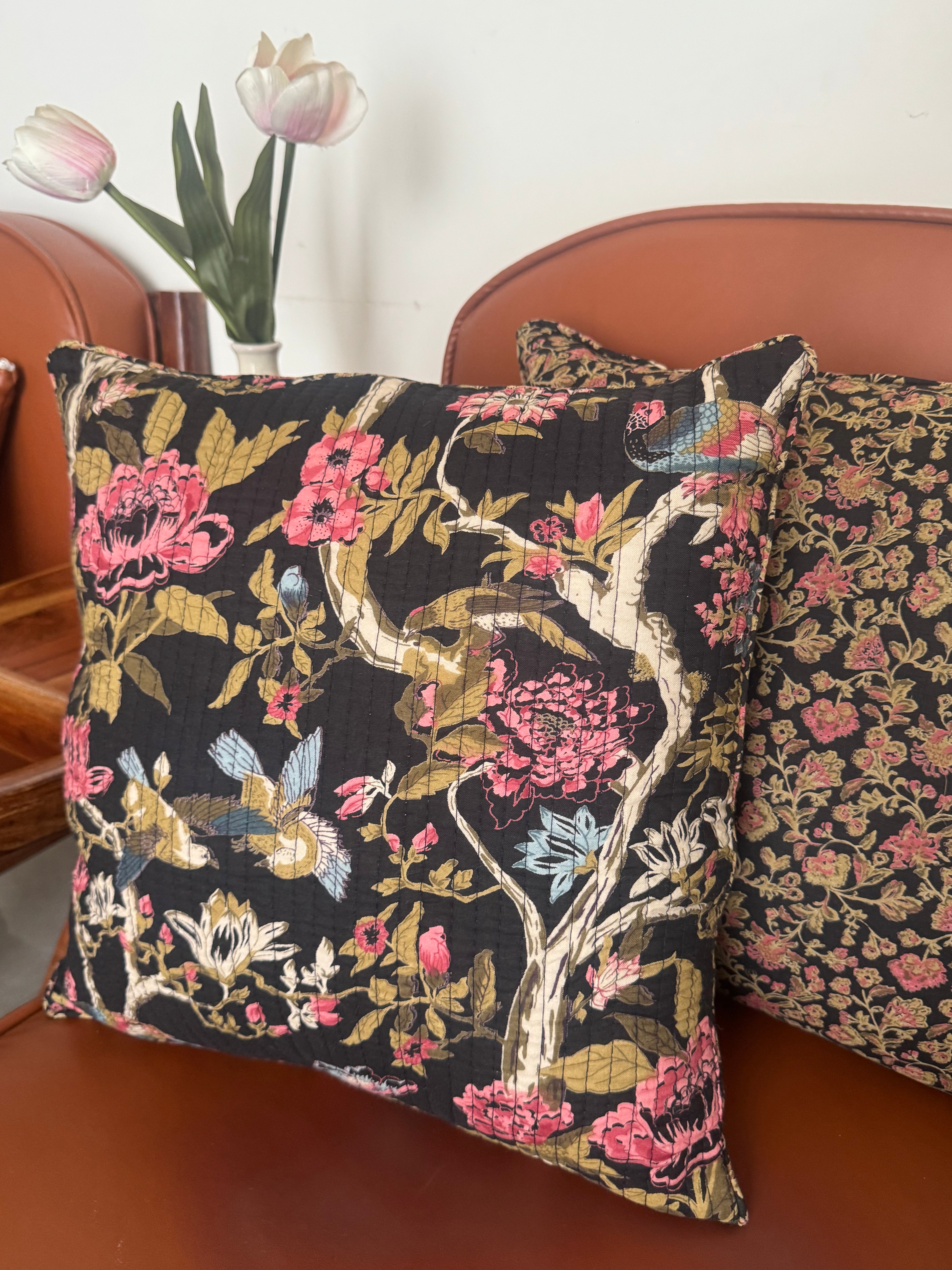 KANAK - SINGLE PIECE QUILTED 16 BY 16 INCHES CUSHION COVER