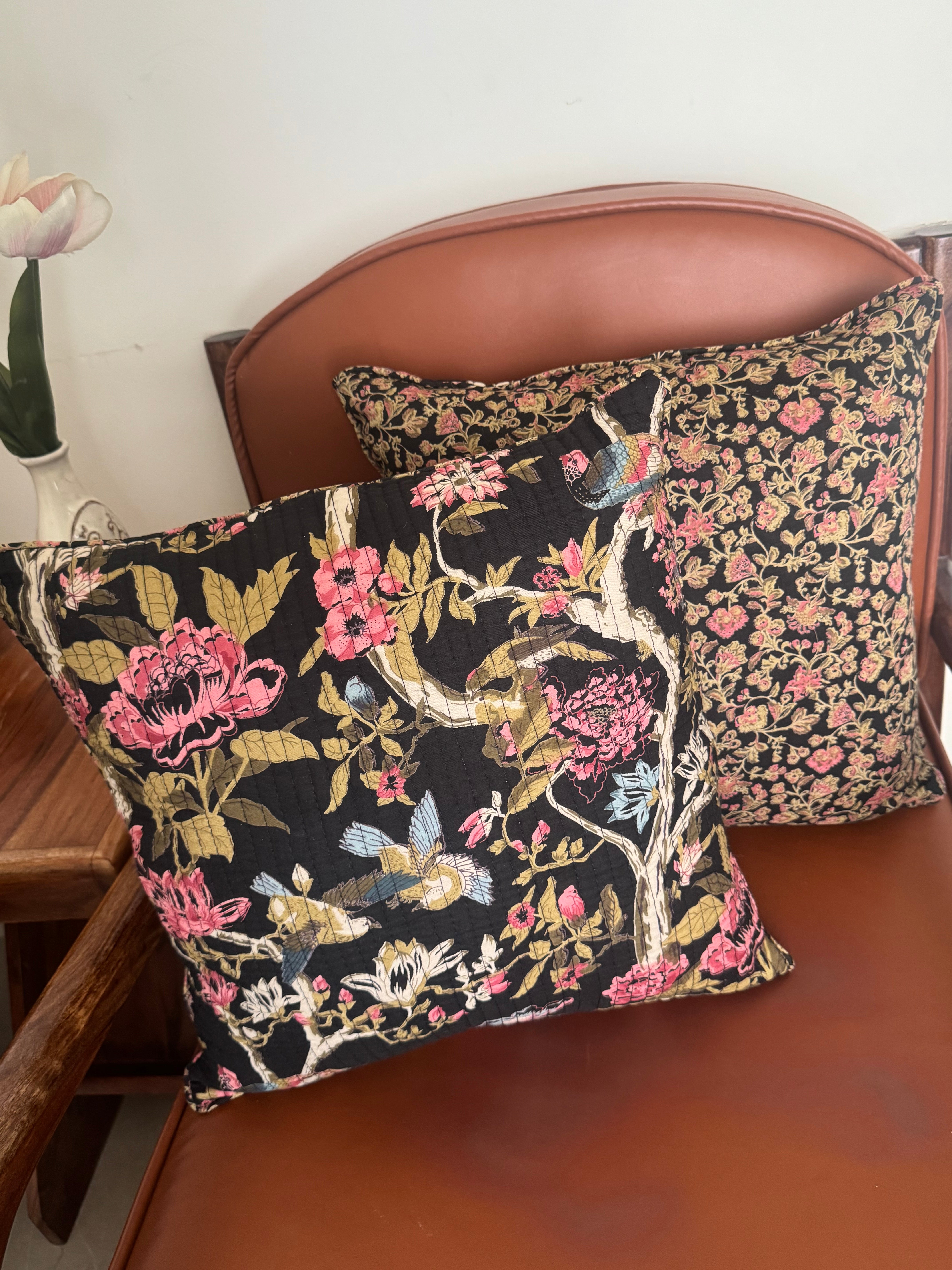 KANAK - SINGLE PIECE QUILTED 16 BY 16 INCHES CUSHION COVER
