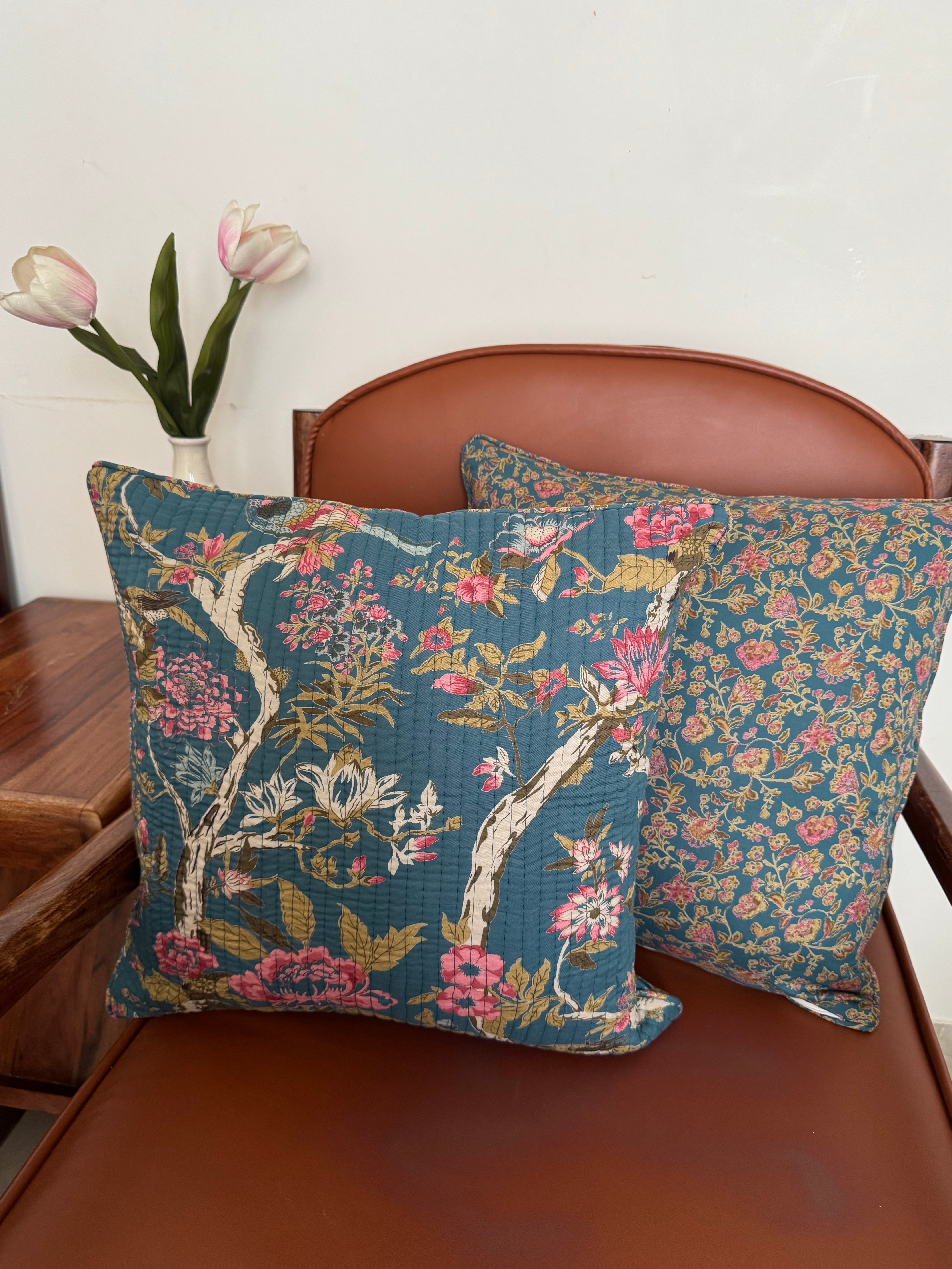 KANAK - SINGLE PIECE QUILTED 16 BY 16 INCHES CUSHION COVER