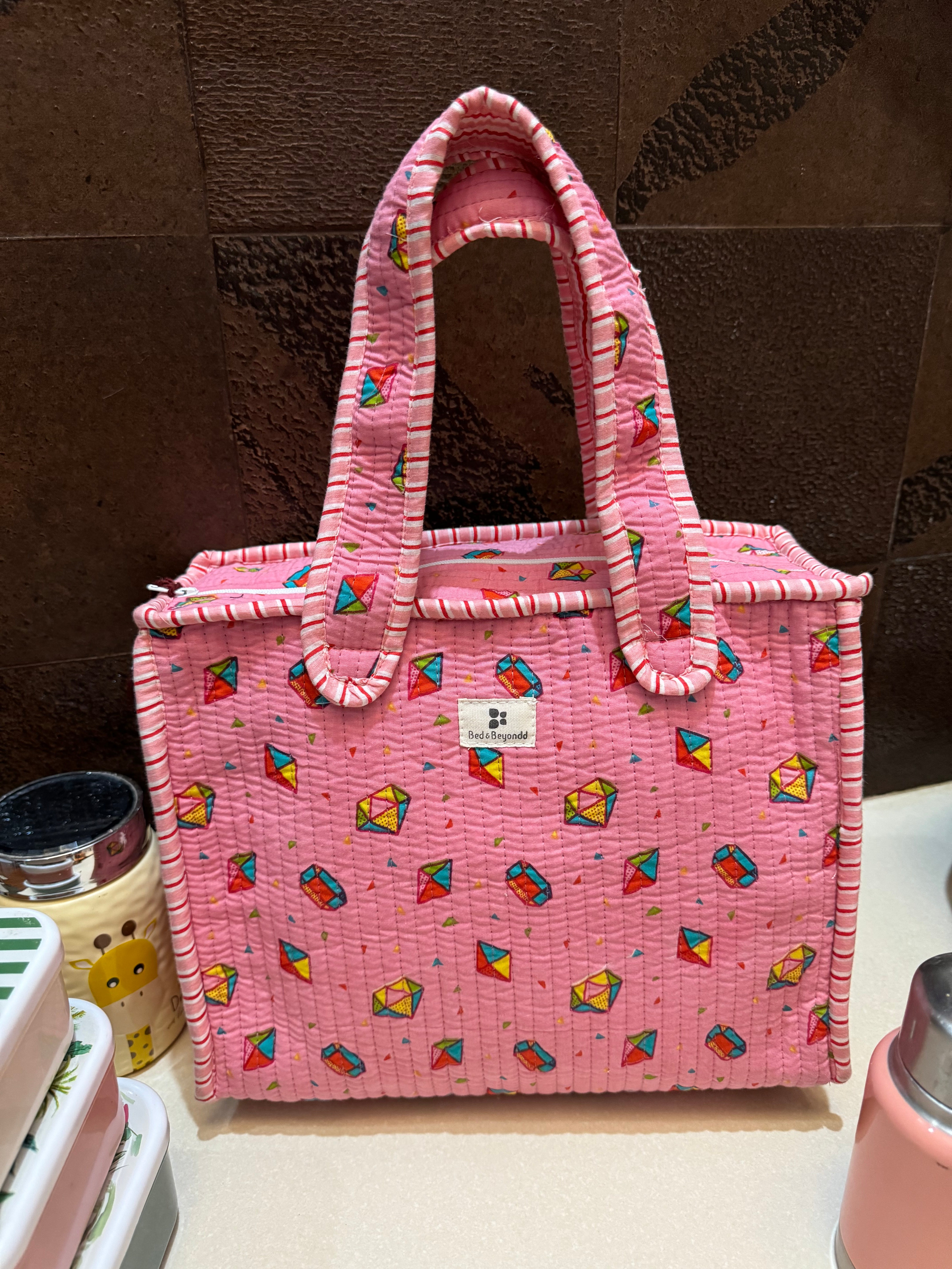 KIDS PRINT MINI TOTE BAG WITH ZIP