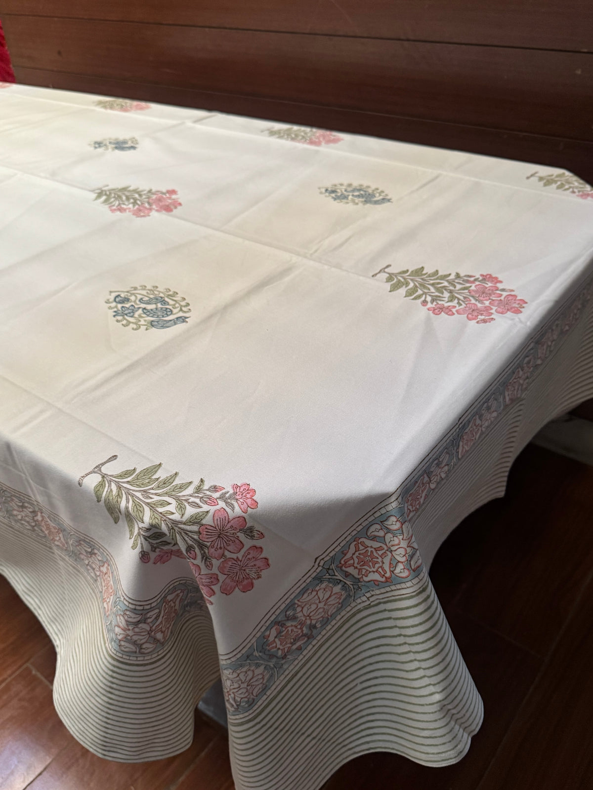 SIX SEATER HANDBLOCK PRINTED TABLECLOTH