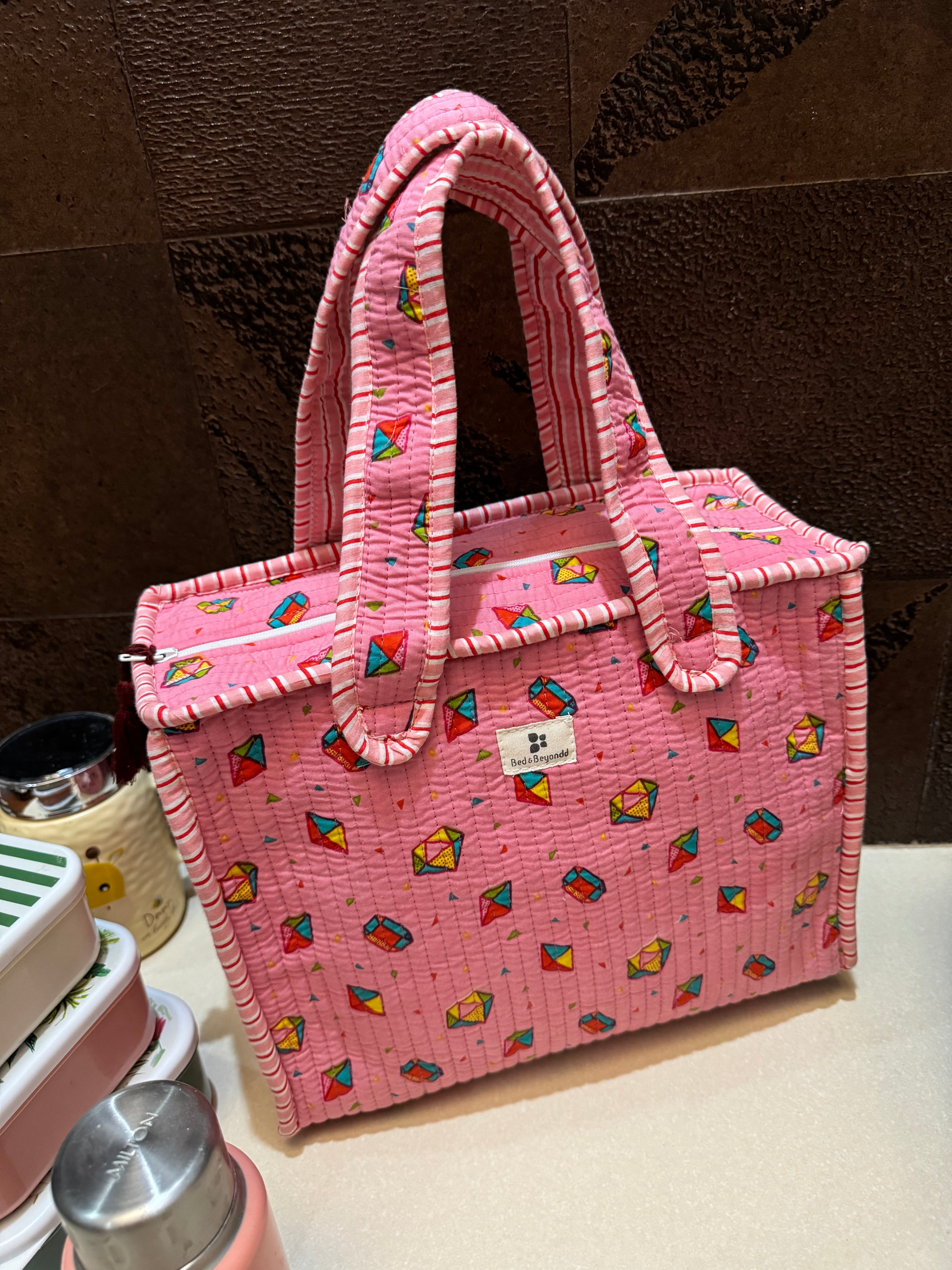 KIDS PRINT MINI TOTE BAG WITH ZIP