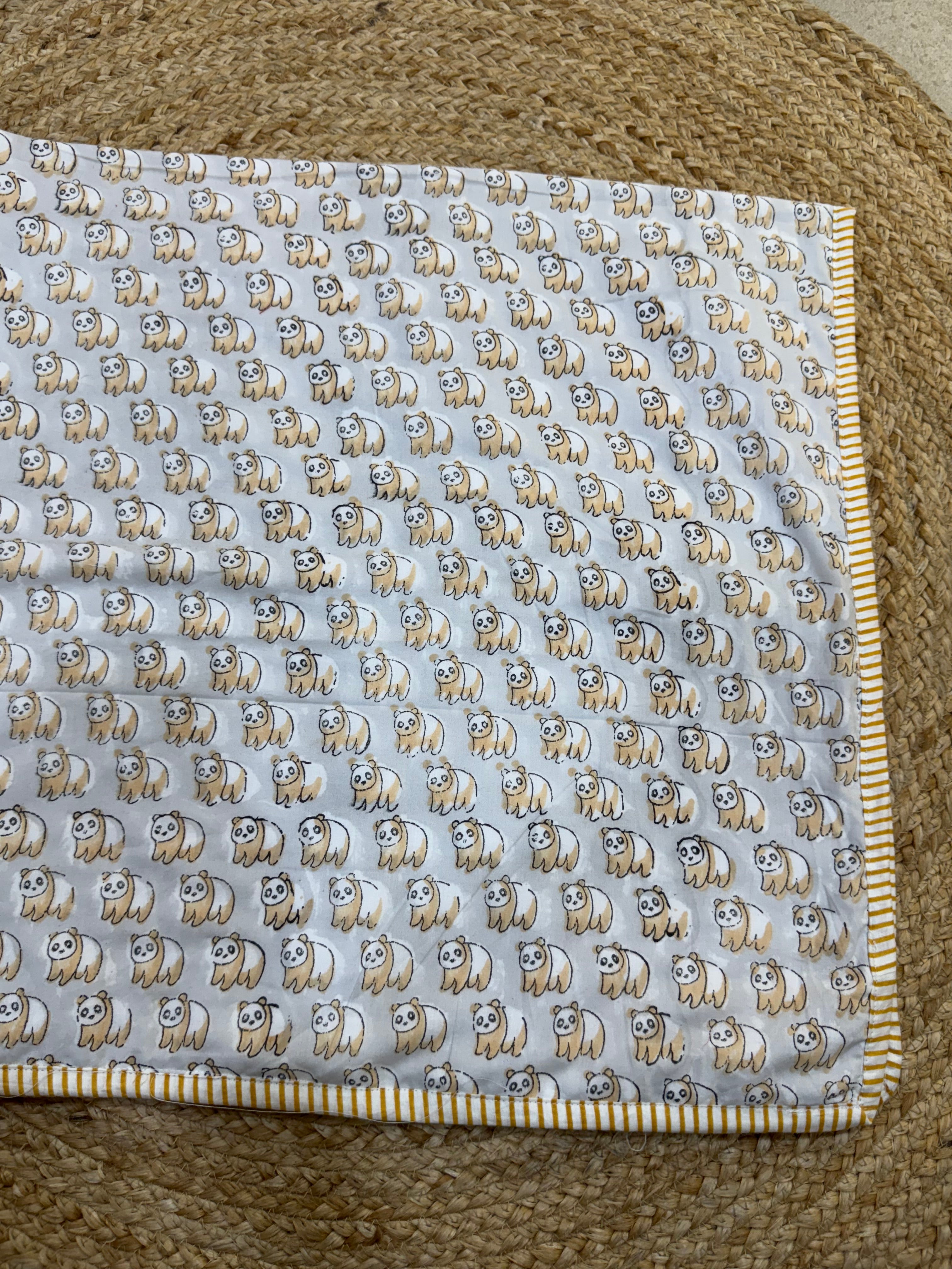 HAND BLOCK BLOCK PRINTED REVERSIBLE MULMUL BABY DOHAR