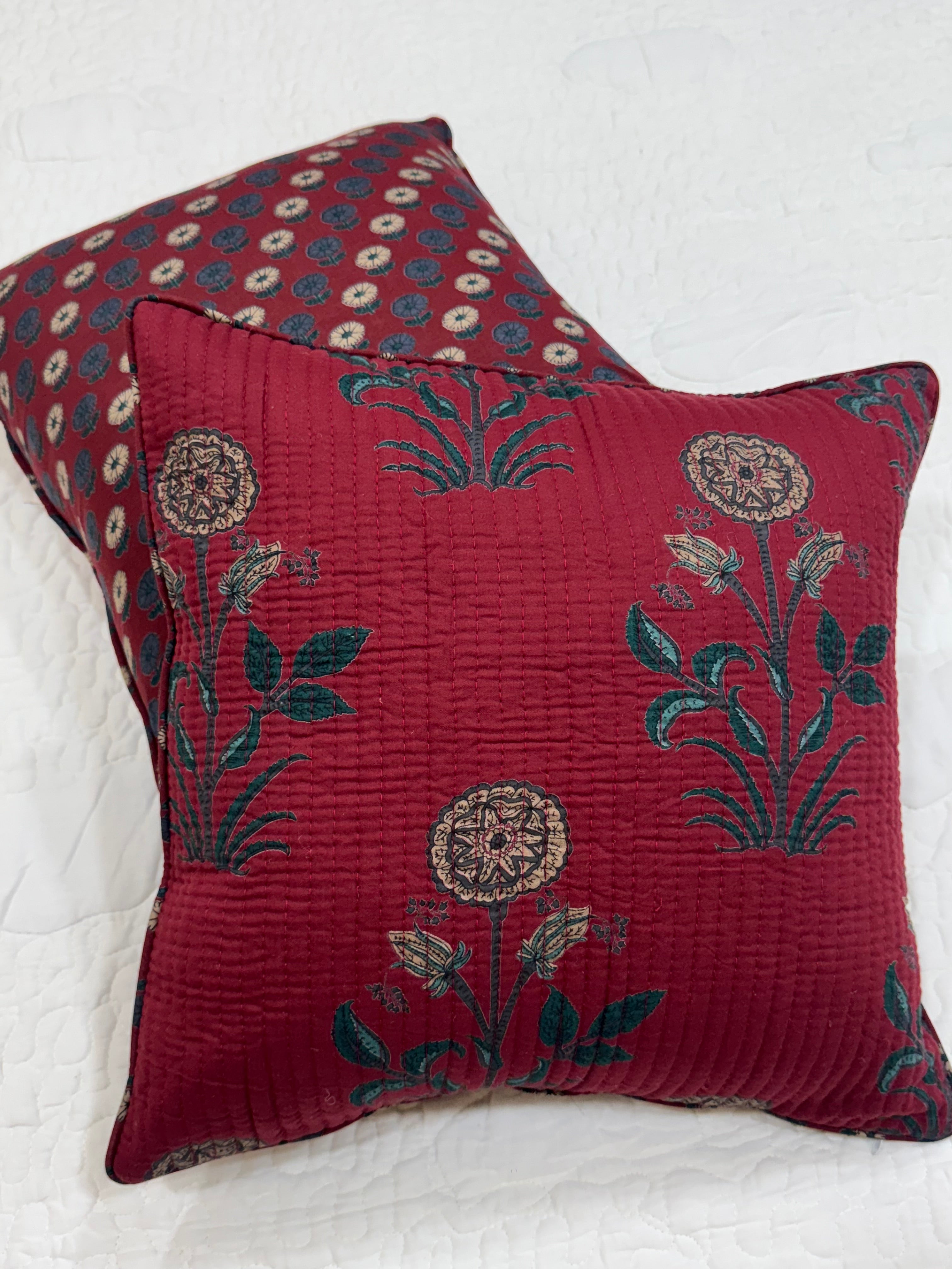 KANAK - SINGLE PIECE QUILTED 16 BY 16 INCHES CUSHION COVER