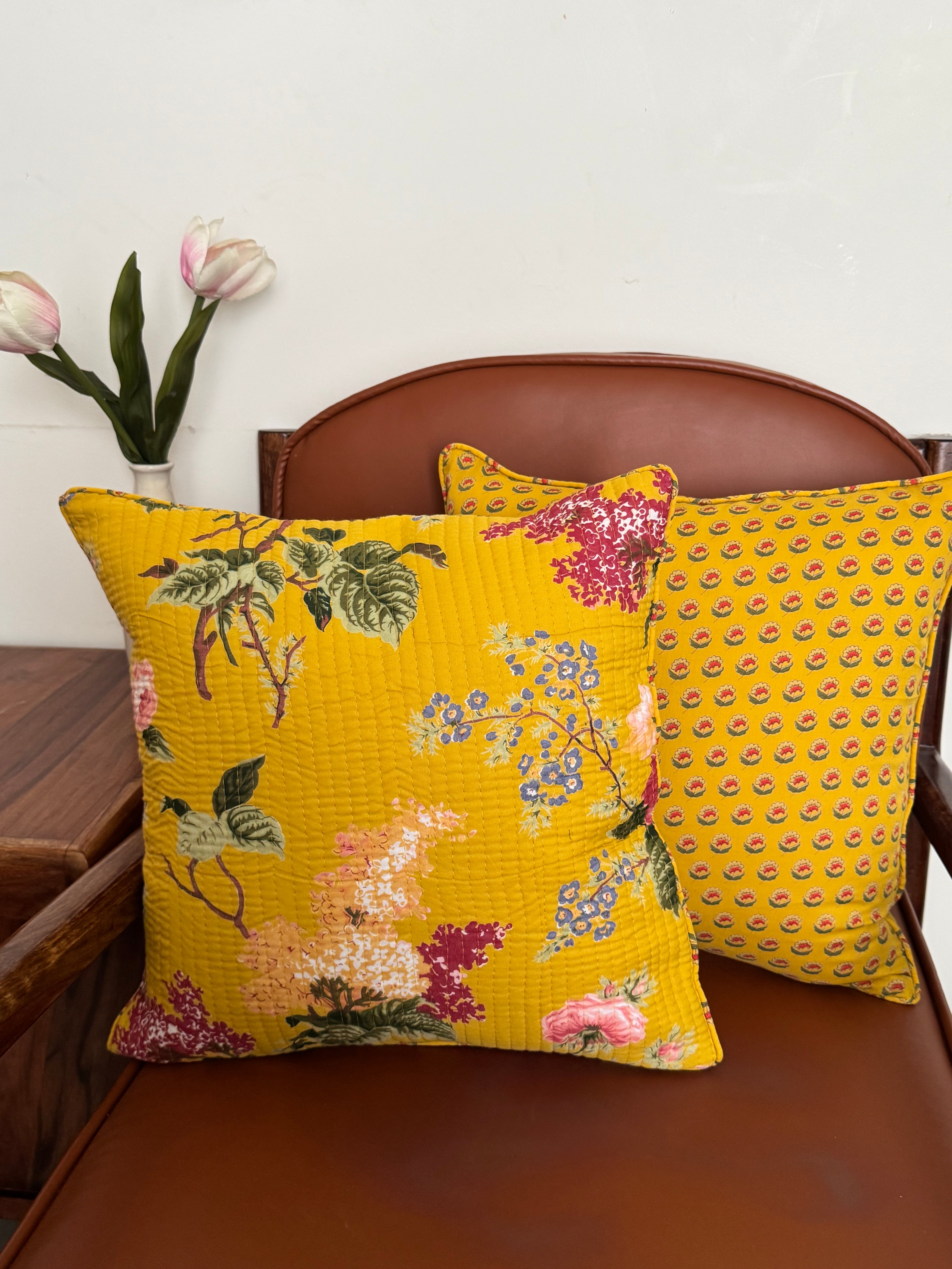 KANAK - SINGLE PIECE QUILTED 16 BY 16 INCHES CUSHION COVER