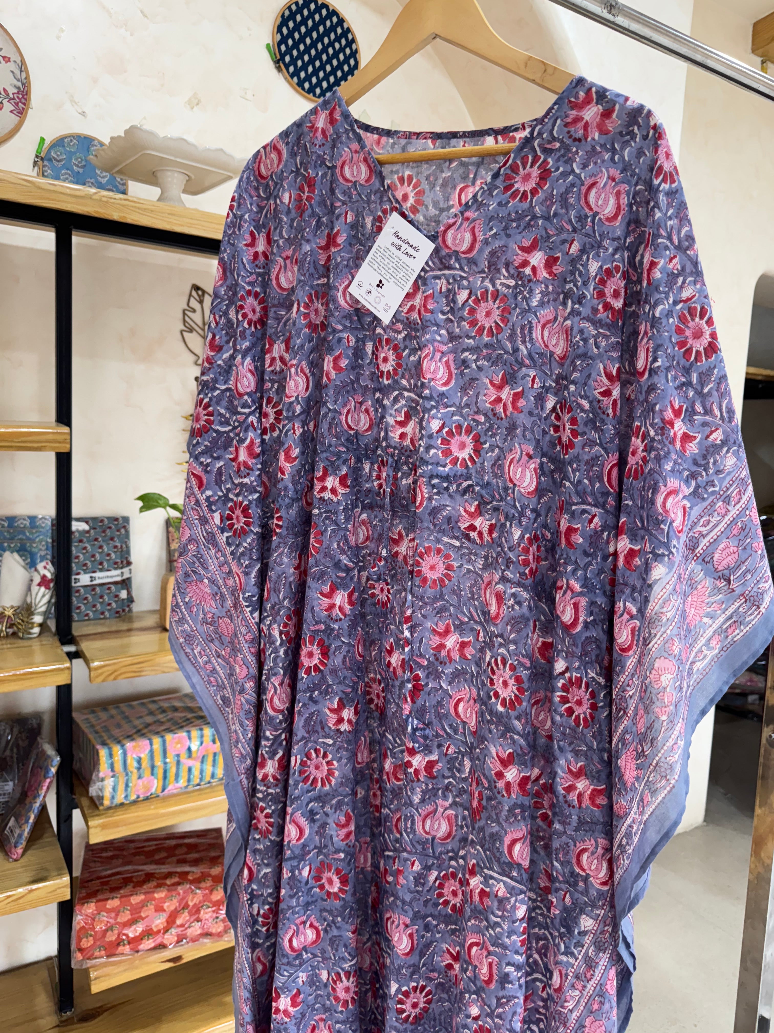 HANDBLOCK PRINTED LONG KAFTAN