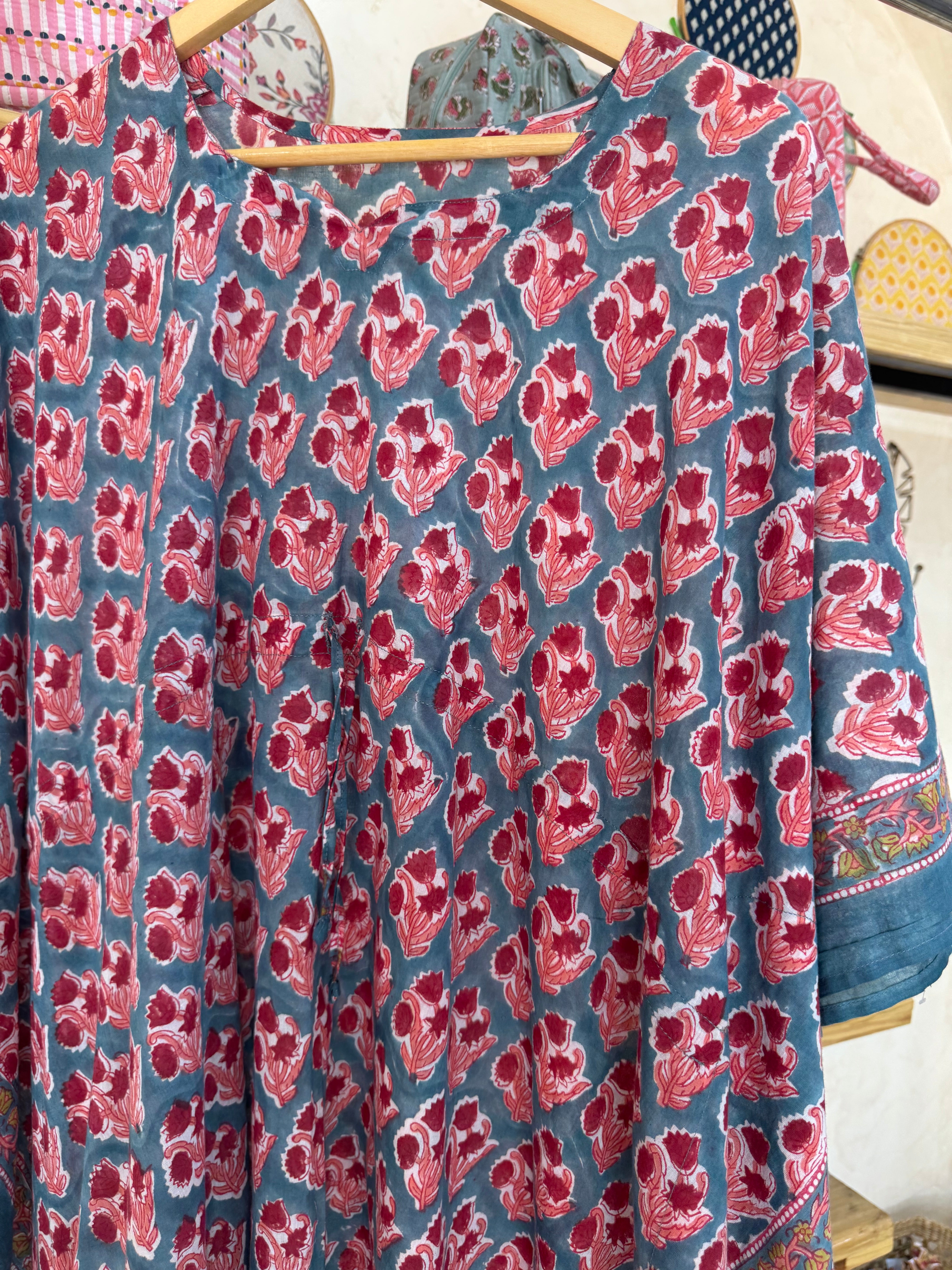 HANDBLOCK PRINTED SHORT KAFTAN