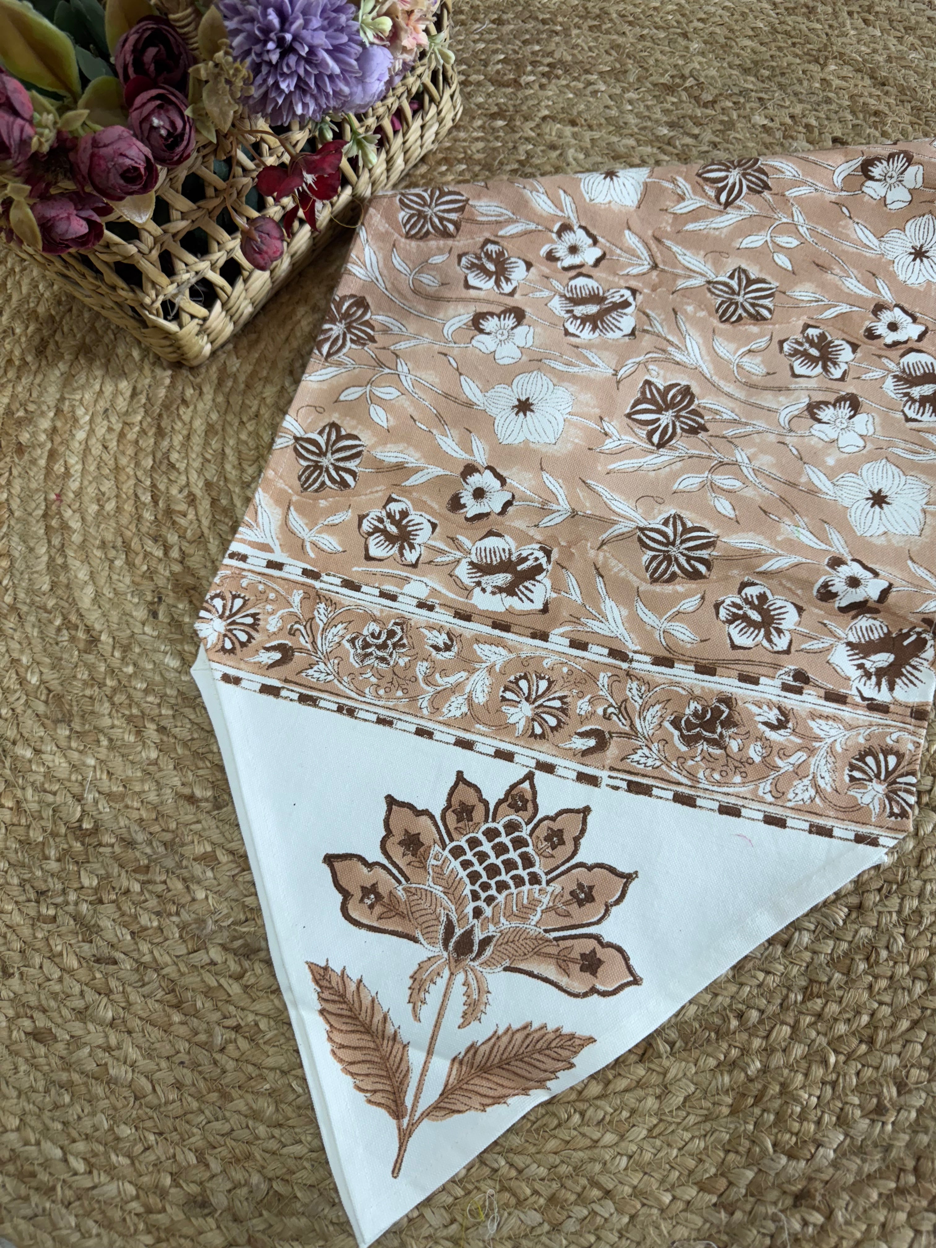 SIX SEATER HANDBLOCK PRINTED TABLE RUNNER