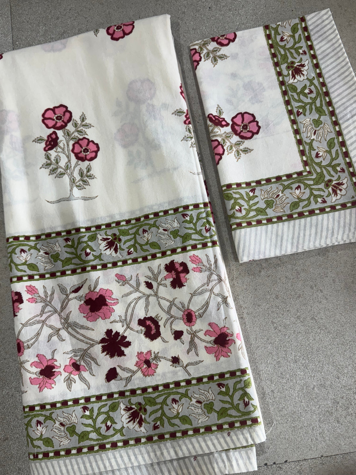 PURE COTTON BEDSHEET WITH TWO PILLOW CASES