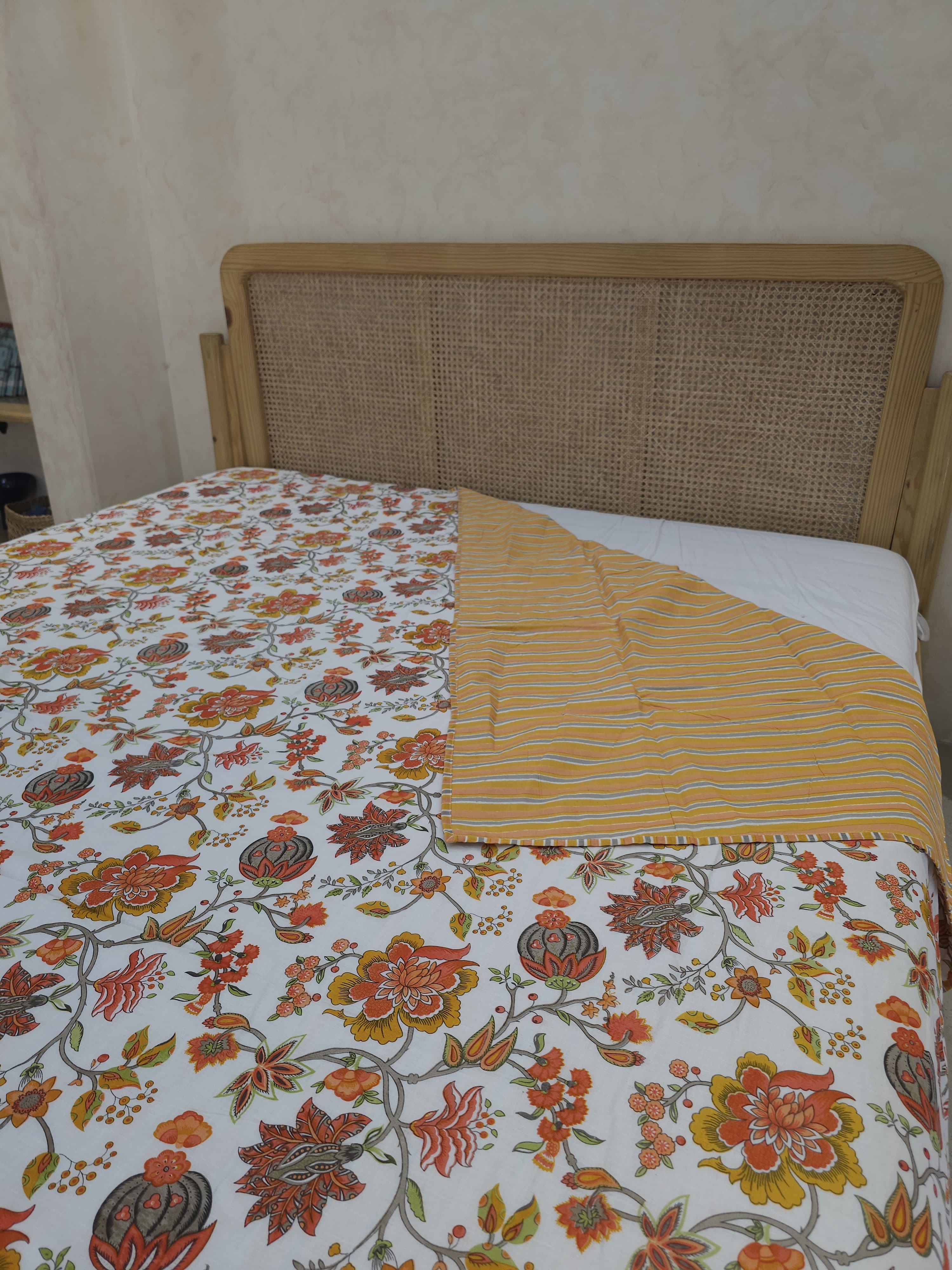 FLORAL SHALIMAR REVERSIBLE MULMUL DOHAR