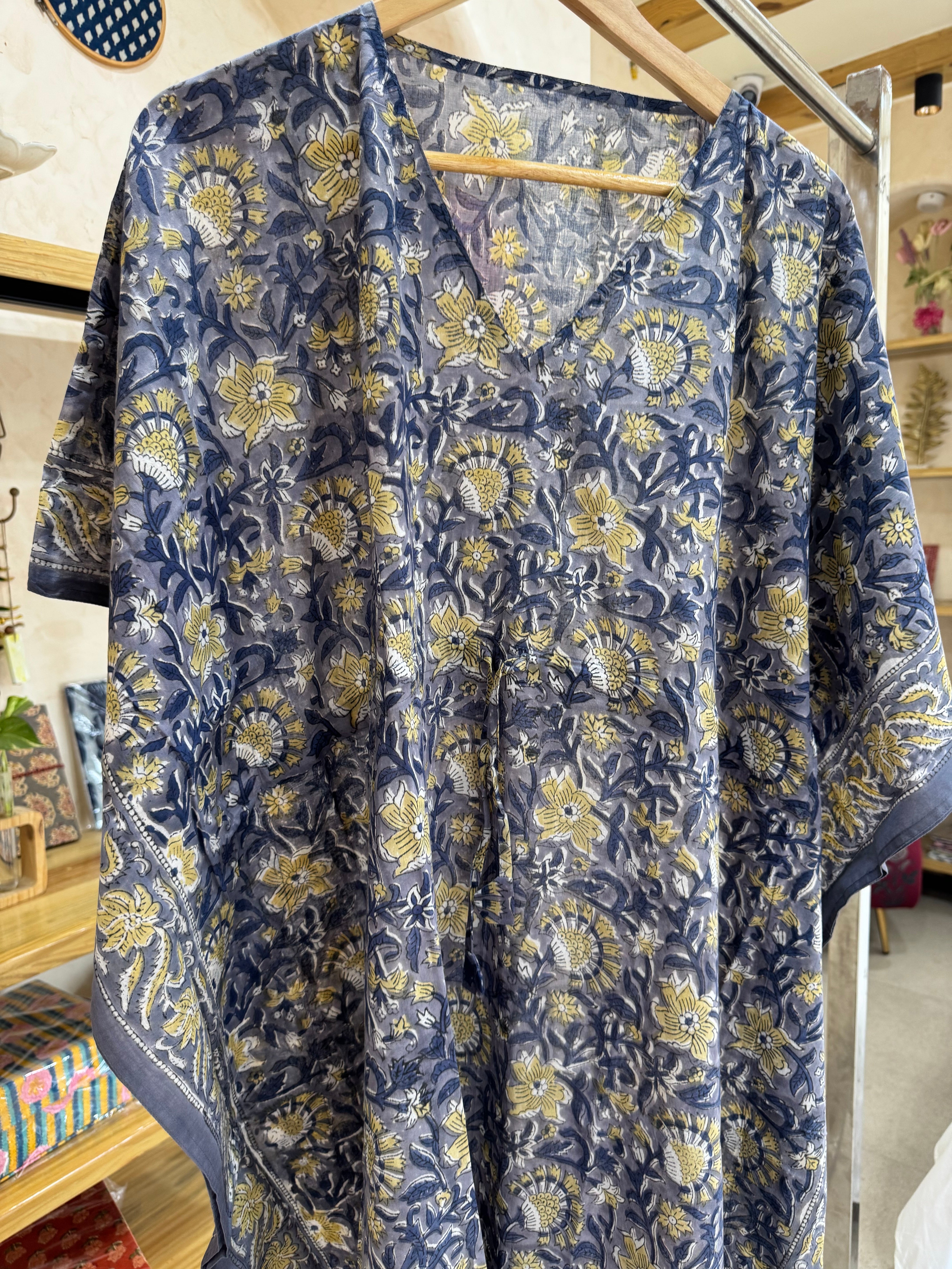 HANDBLOCK PRINTED LONG KAFTAN