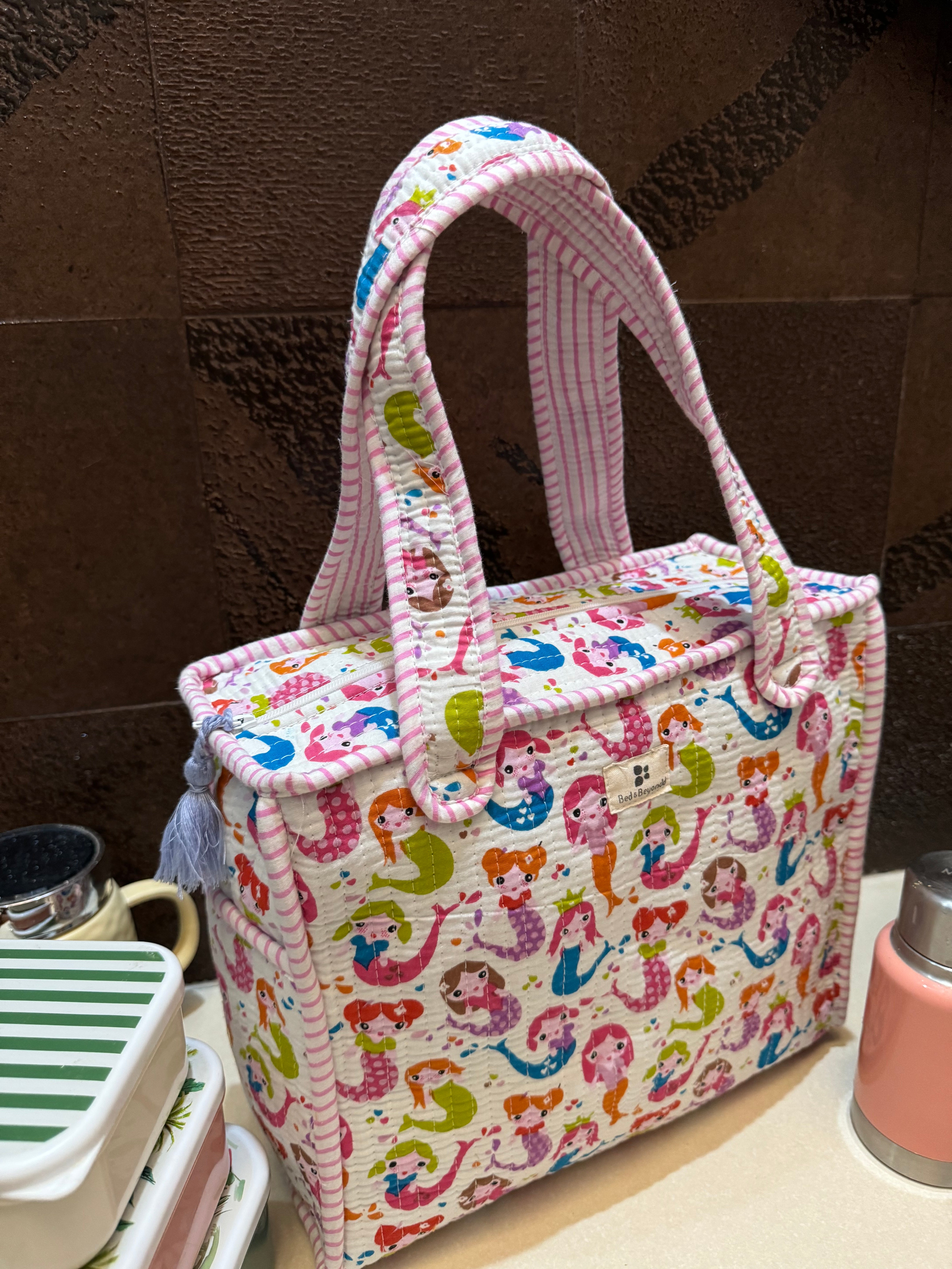 KIDS PRINT MINI TOTE BAG WITH ZIP