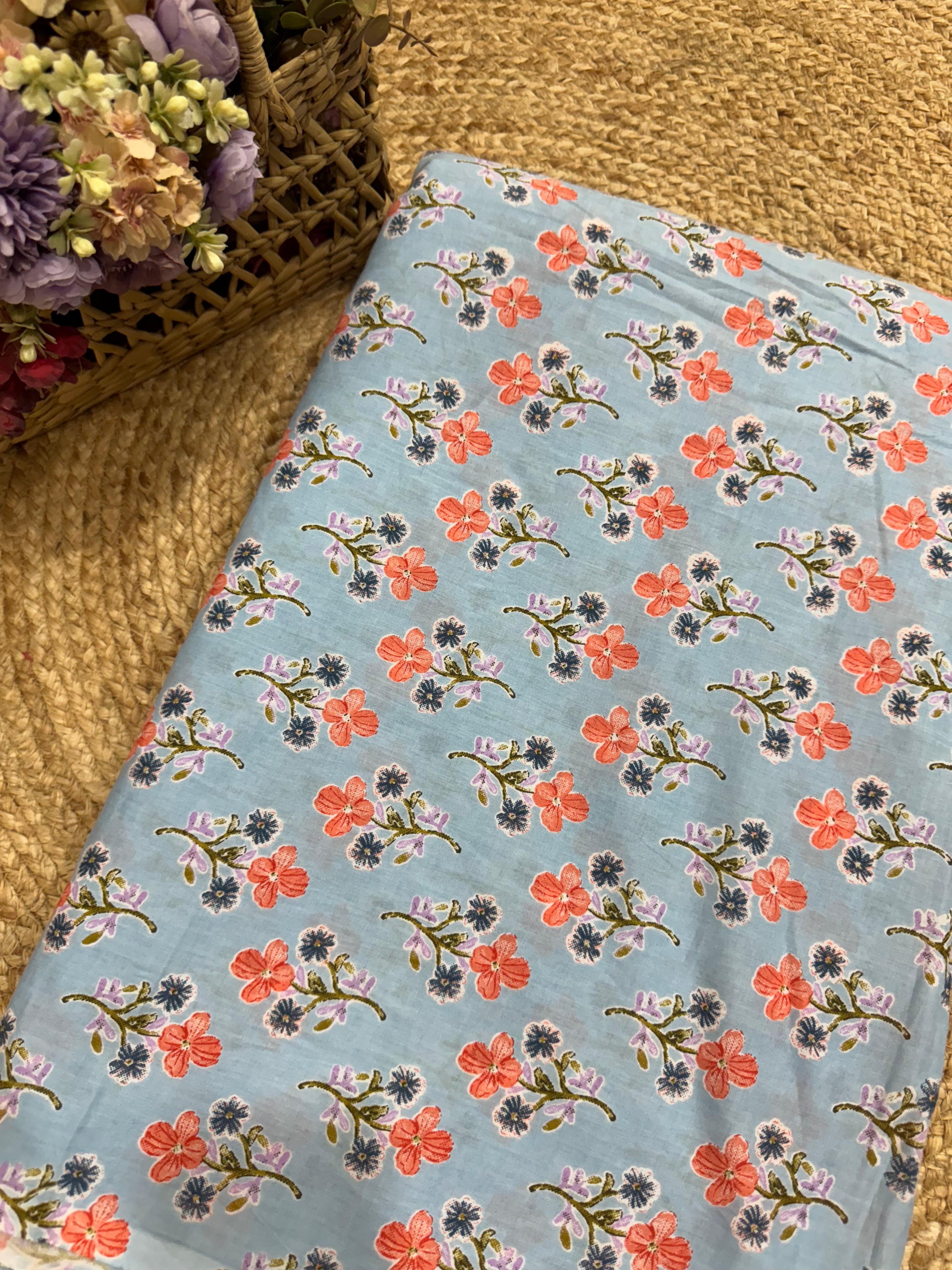 HAND SCREEN PRINTED COTTON FABRIC