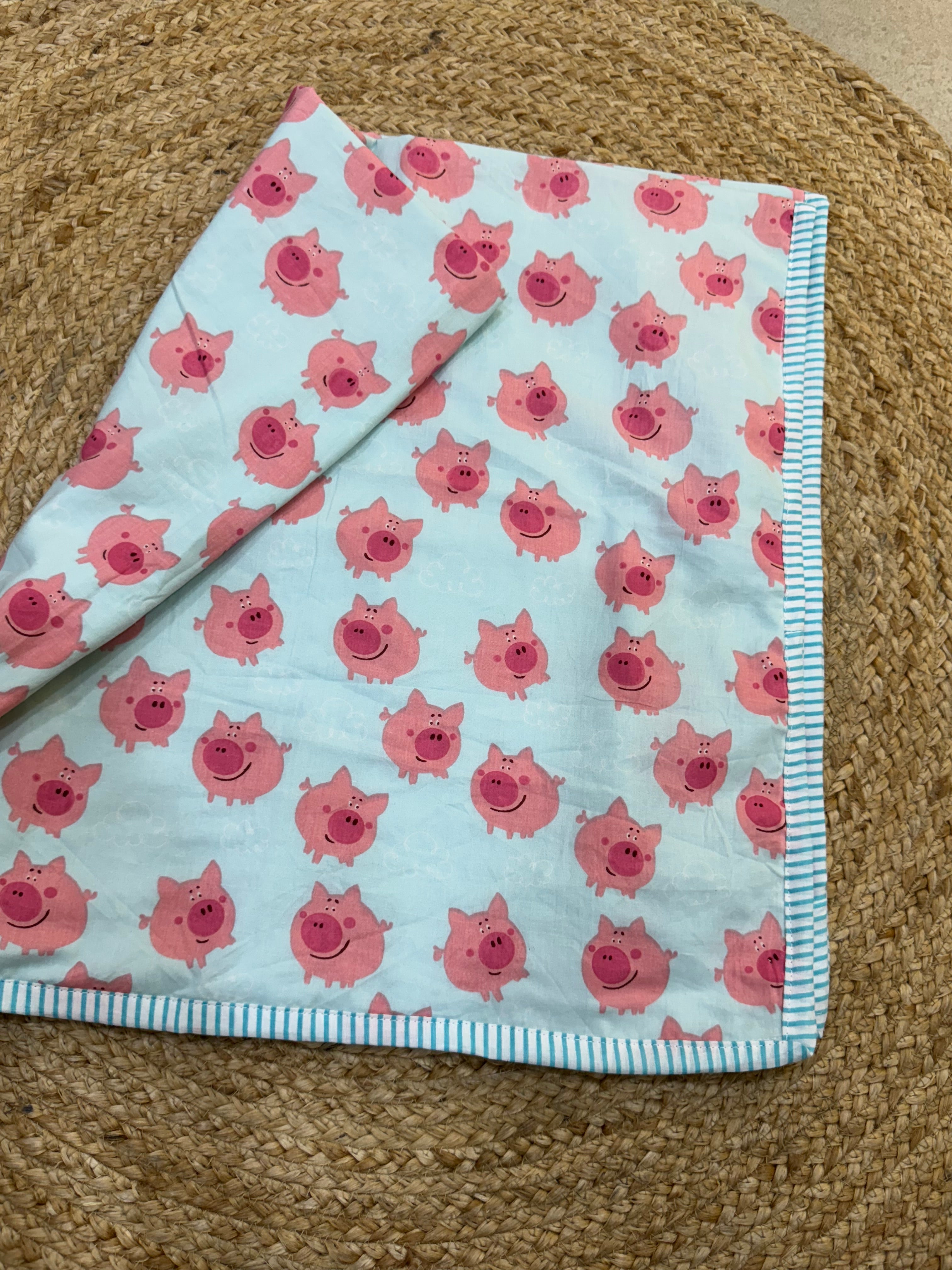 HAND BLOCK BLOCK PRINTED REVERSIBLE MULMUL BABY DOHAR