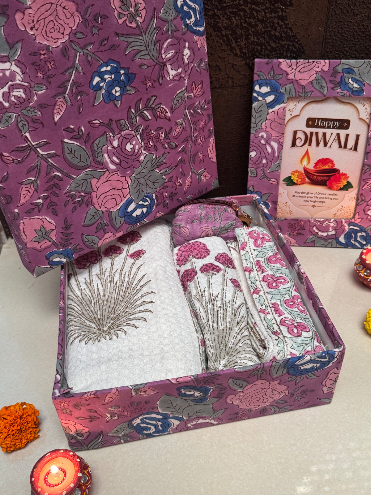 HANDBLOCK PRINTED GIFT BOX - BATH LINEN