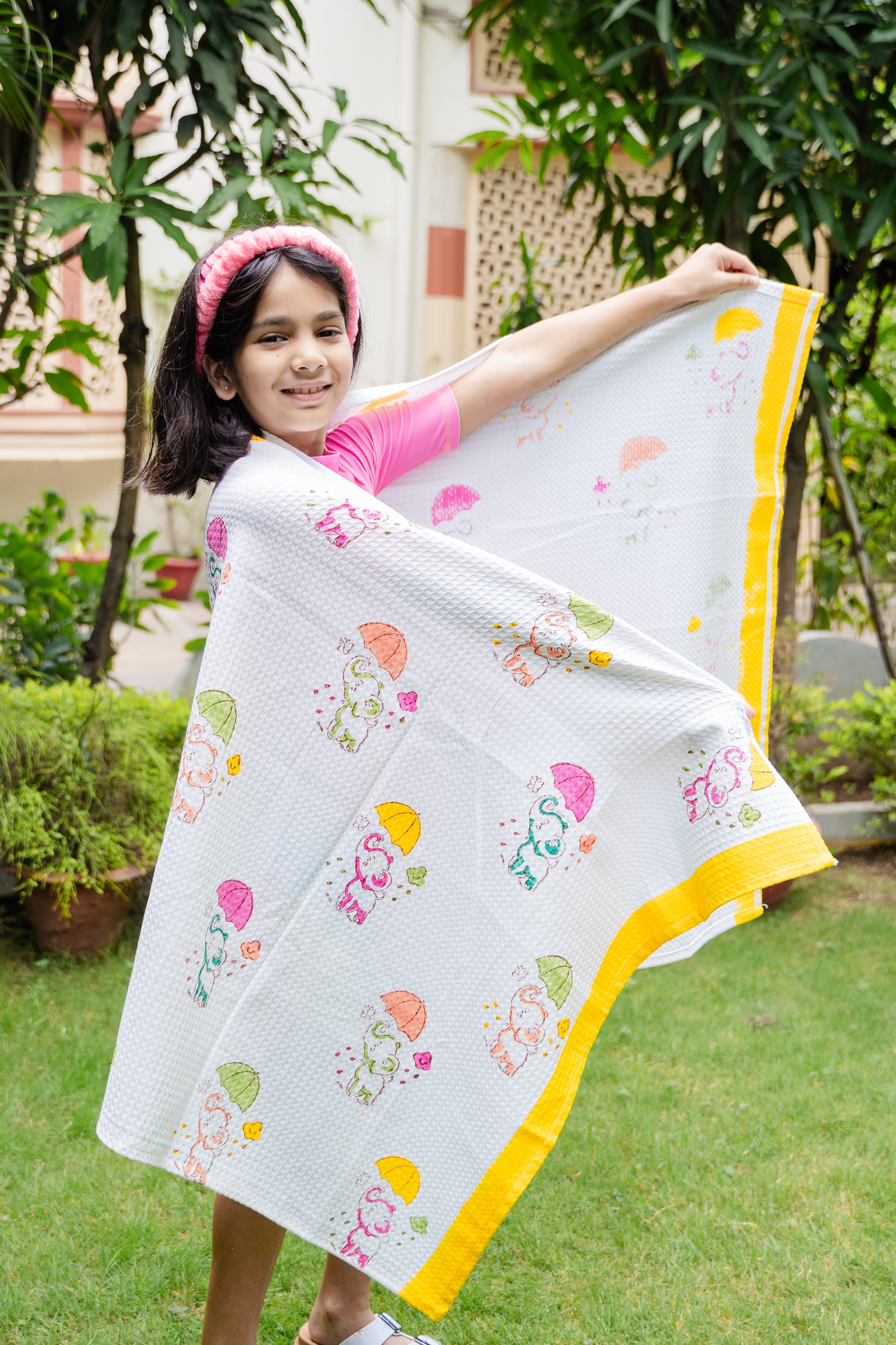 HAND BLOCK PRINTED KIDS BATH TOWEL