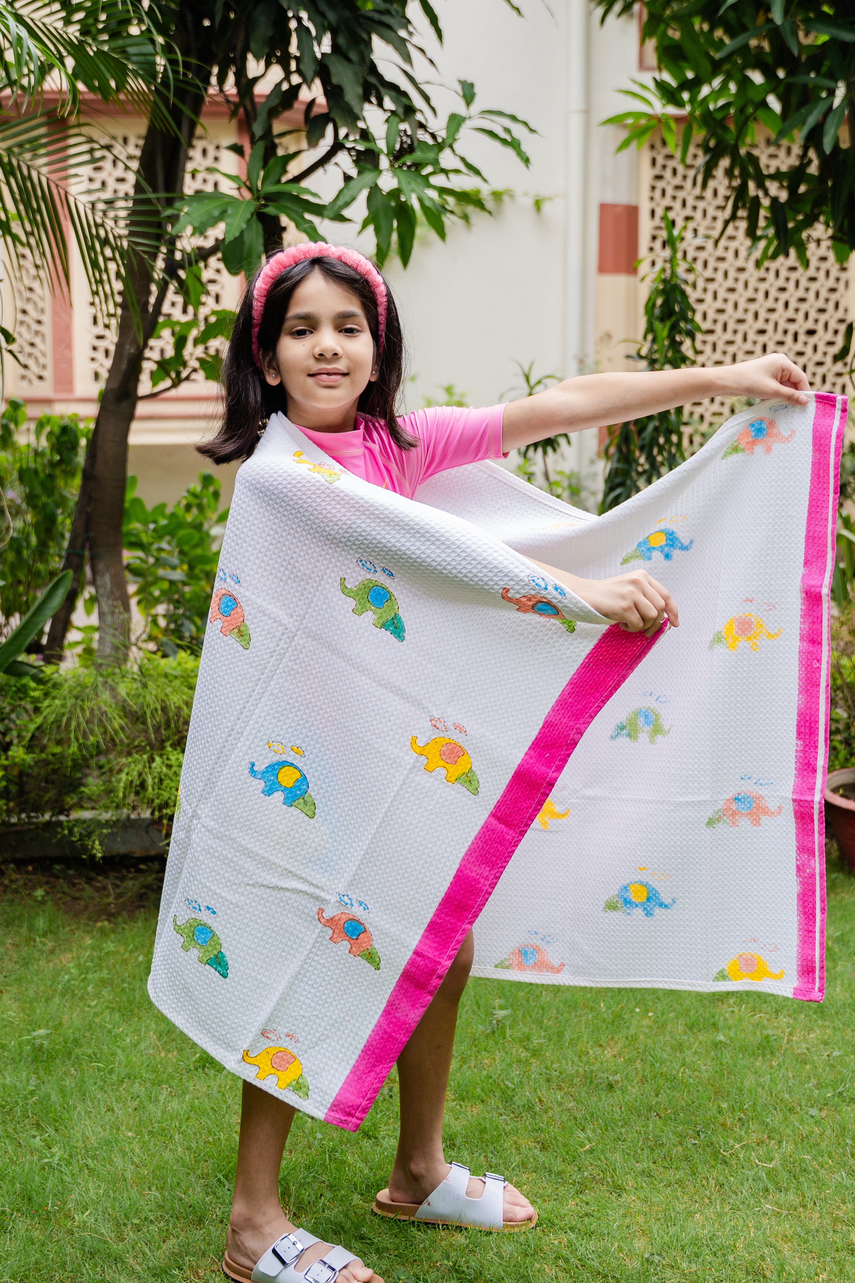 HAND BLOCK PRINTED KIDS BATH TOWEL
