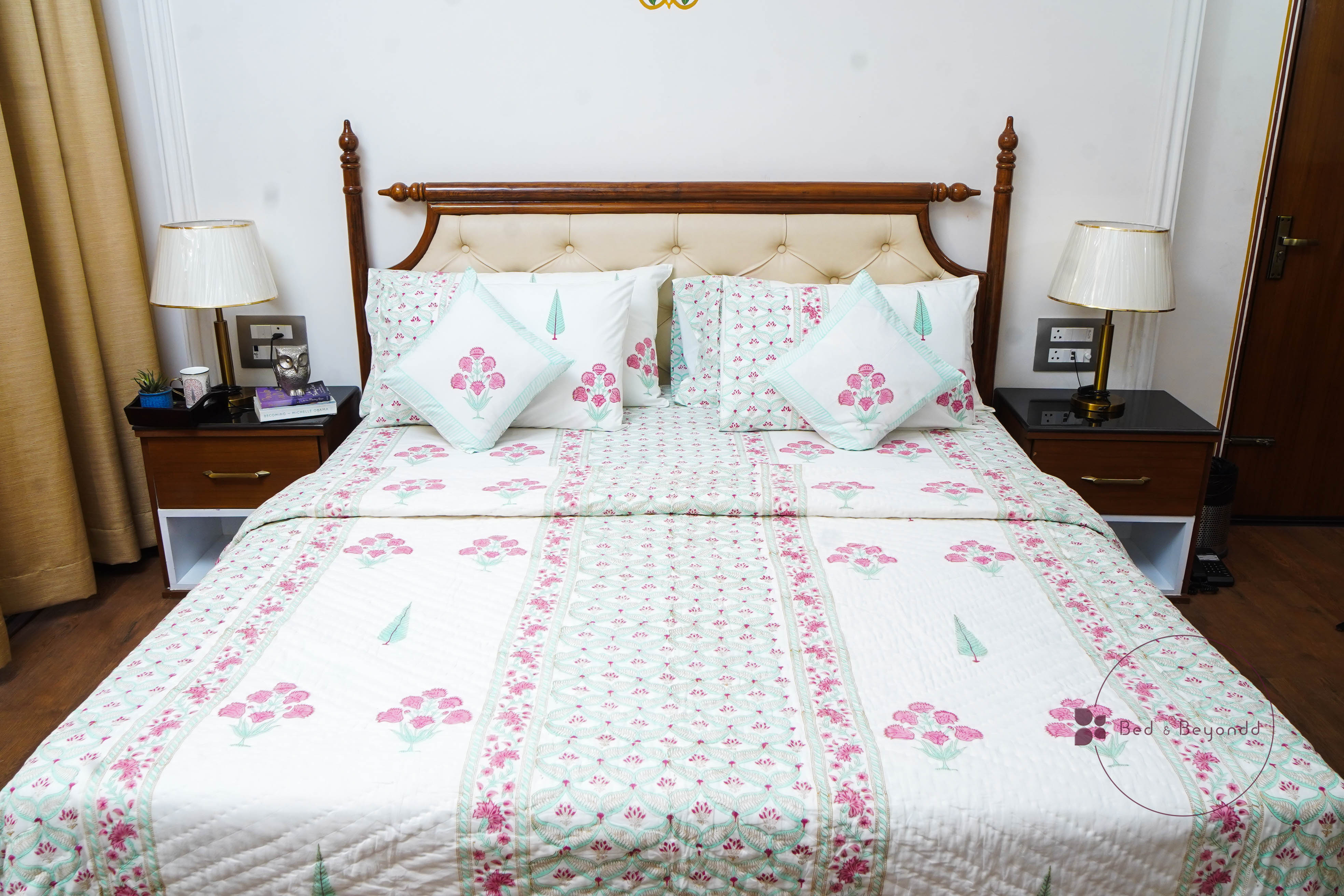 ARANYA HANDBLOCK PRINTED REVERSIBLE MULMUL QUILT