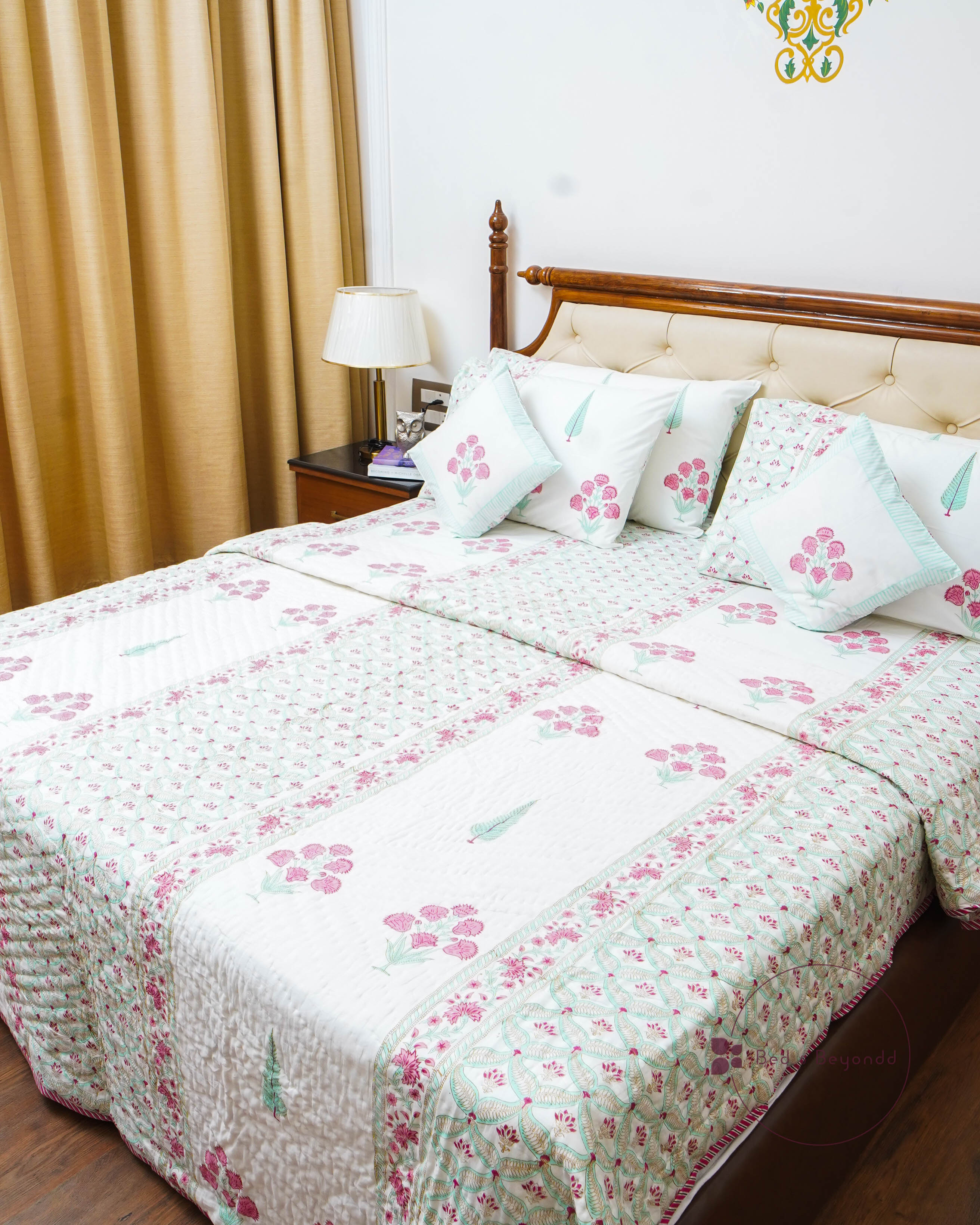 ARANYA HANDBLOCK PRINTED REVERSIBLE MULMUL QUILT